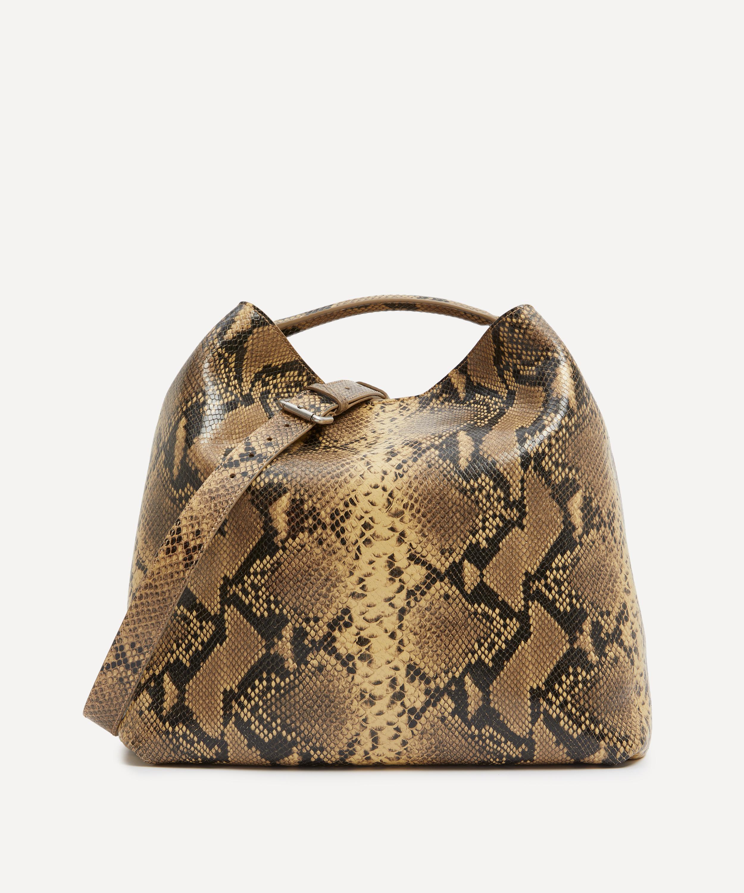 Dries Van Noten パイソン レザー トップハンドルバッグ 洗練】Dries Van Noten◇パイソンレザートップハンドルバッグ