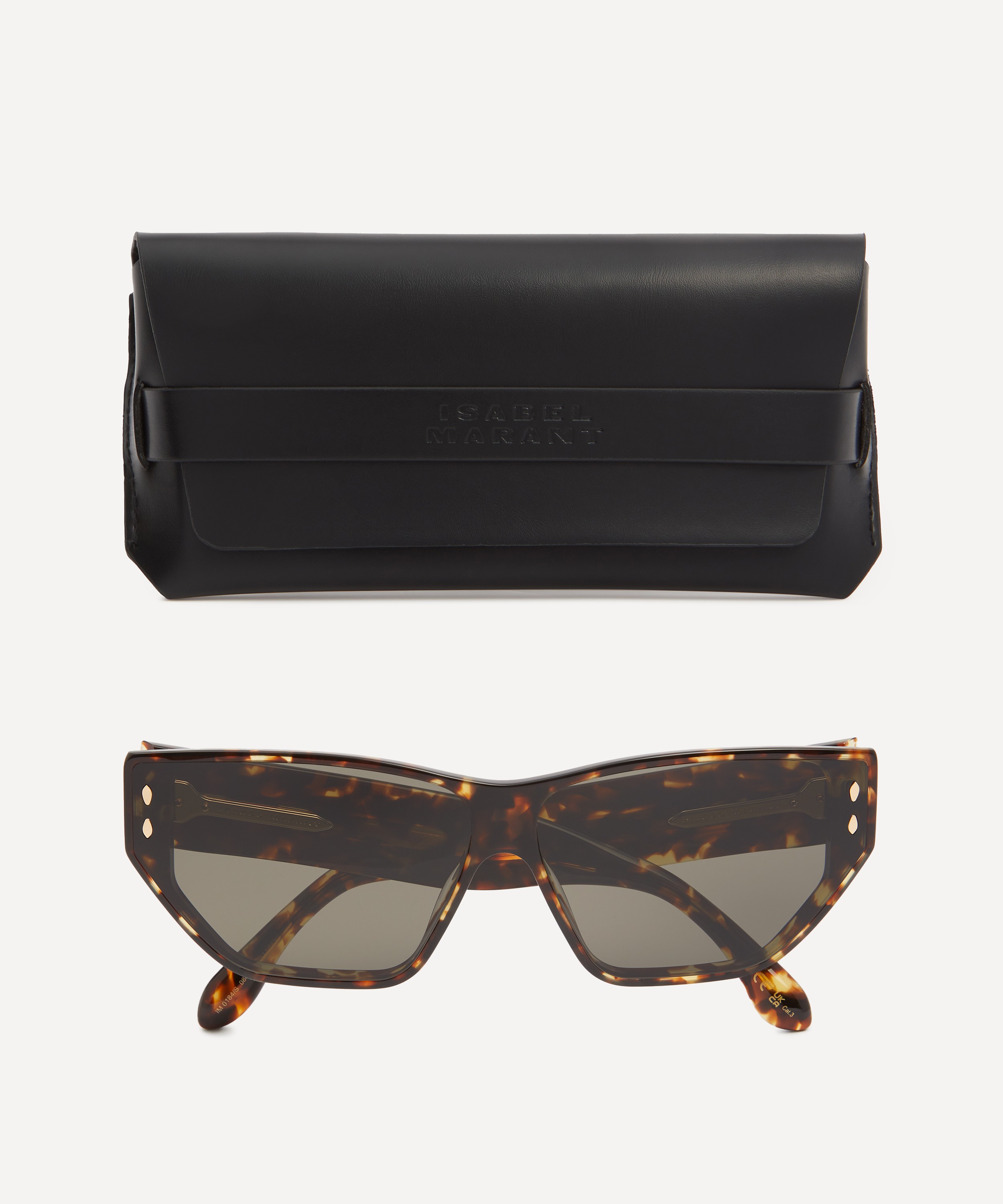 Isabel Marant - Acetate Rectangular Cat Eye Havana Sunglasses image number 3