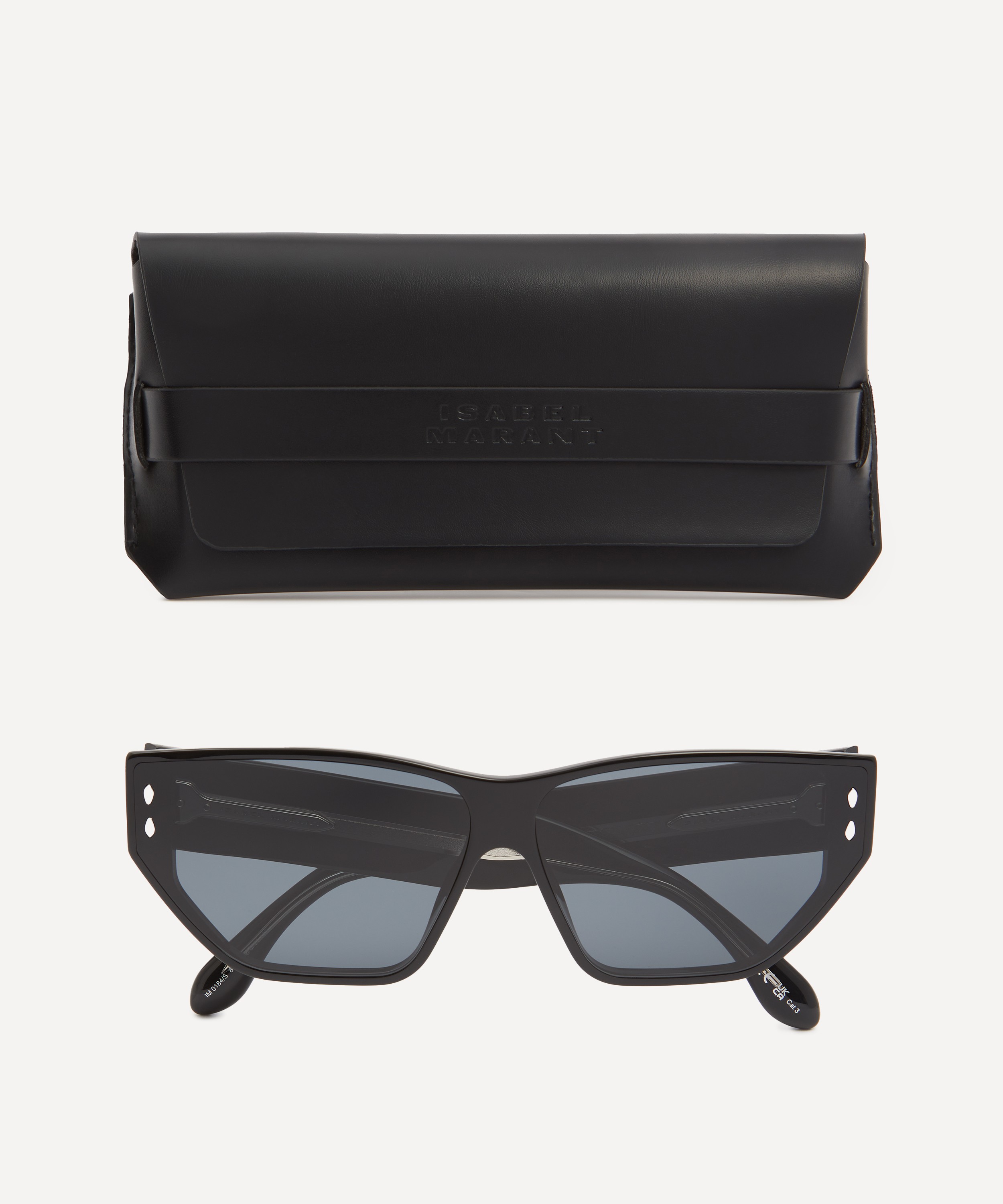 Isabel Marant - Acetate Rectangular Cat Eye Black Sunglasses image number 3