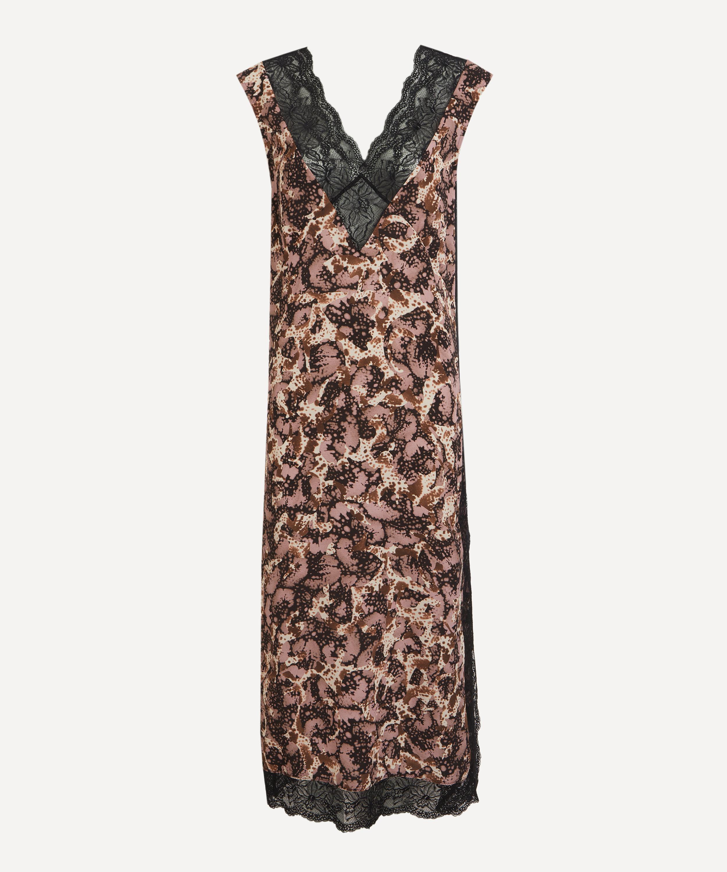 Dries Van Noten - Chopped Orchid Petal V-Neck Dress image number 0