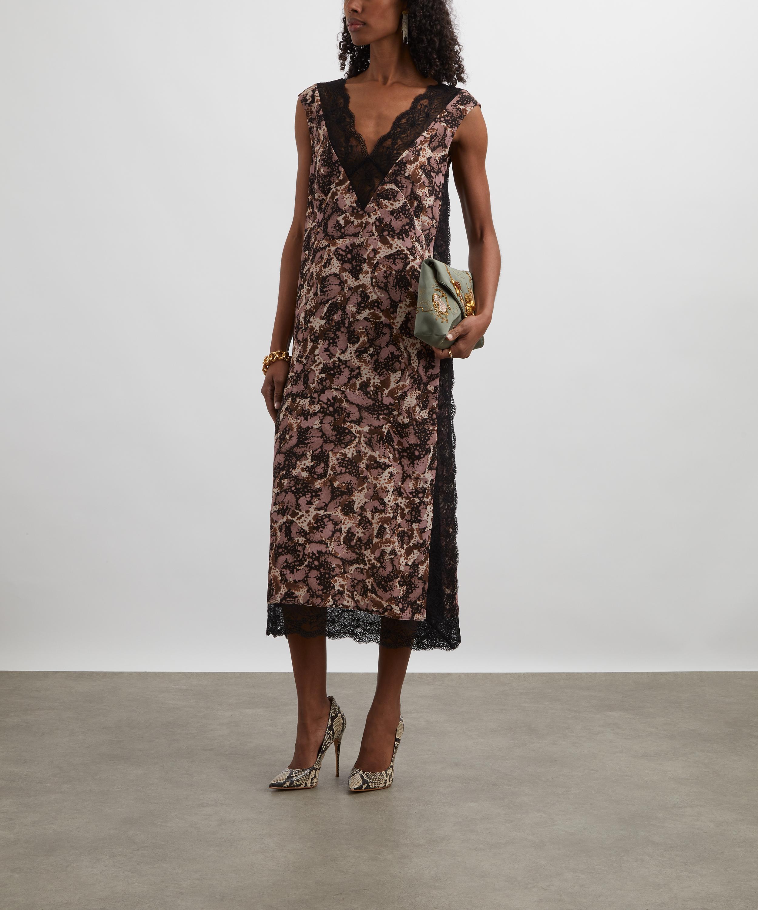 Dries Van Noten - Chopped Orchid Petal V-Neck Dress image number 1