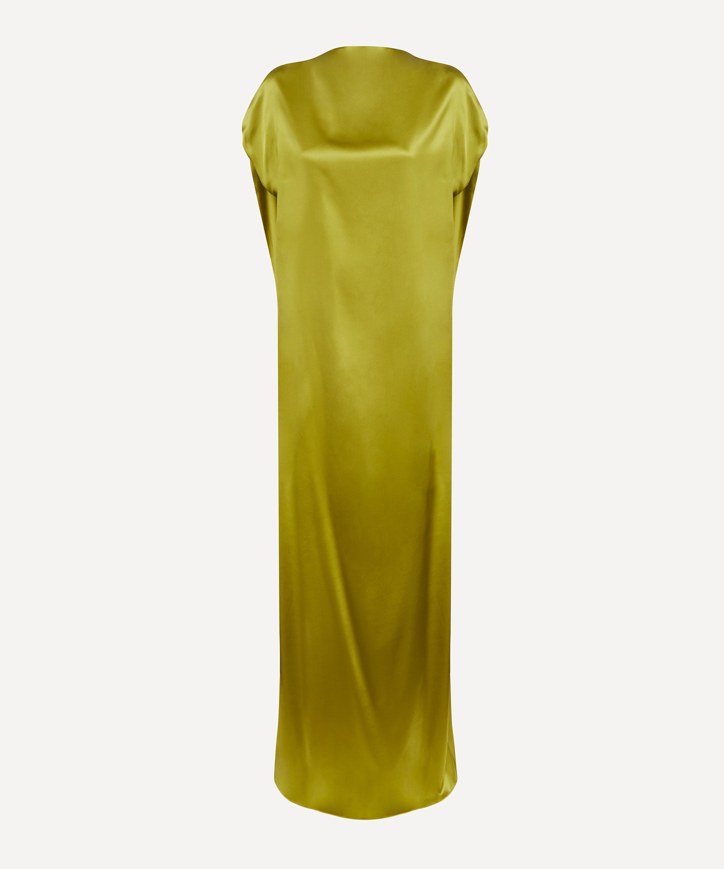 Dries Van Noten - Olive Silk Maxi Dress image number 0