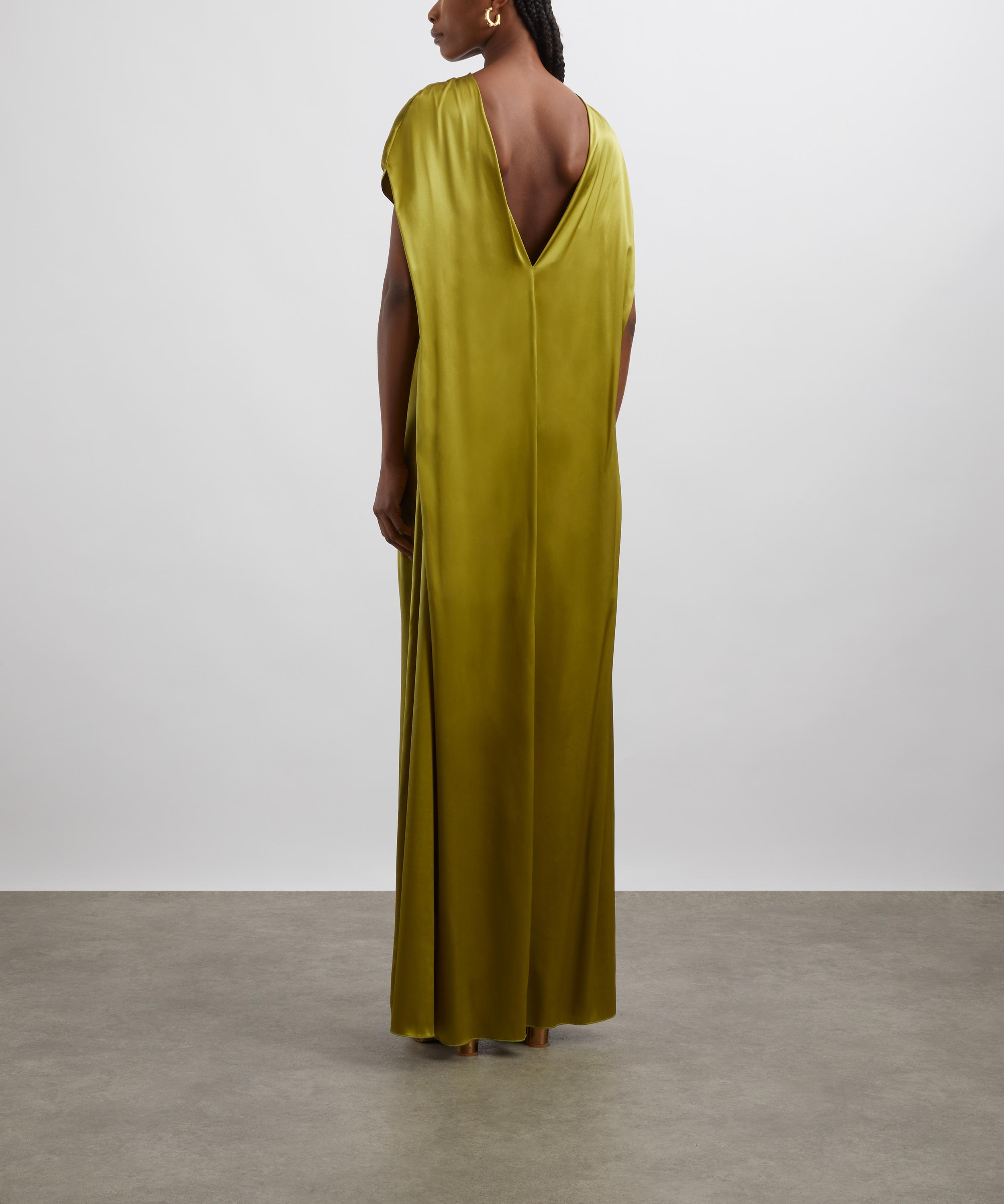 Dries Van Noten - Olive Silk Maxi Dress image number 3