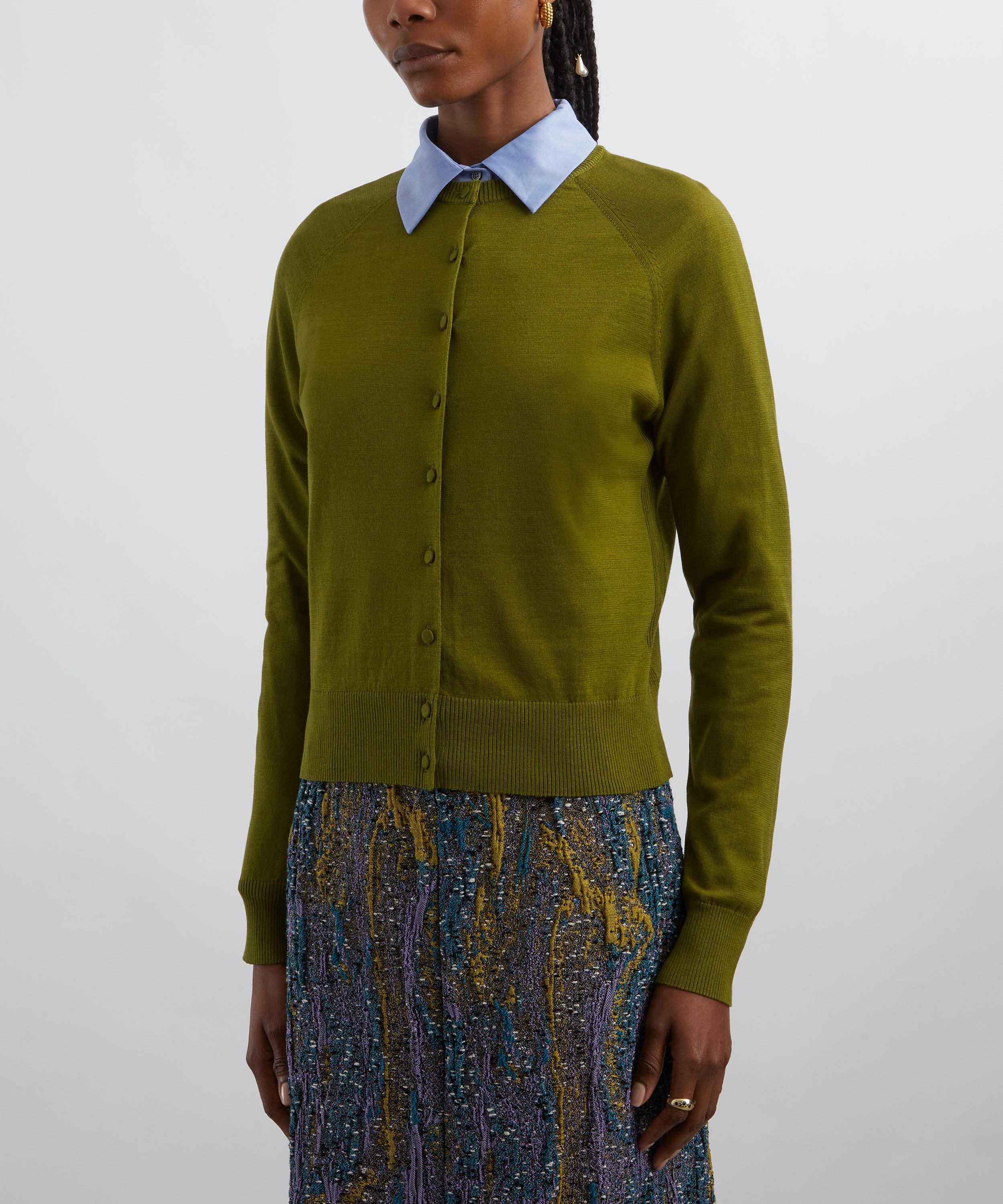 Dries Van Noten - Olive Cotton Cardigan image number 2