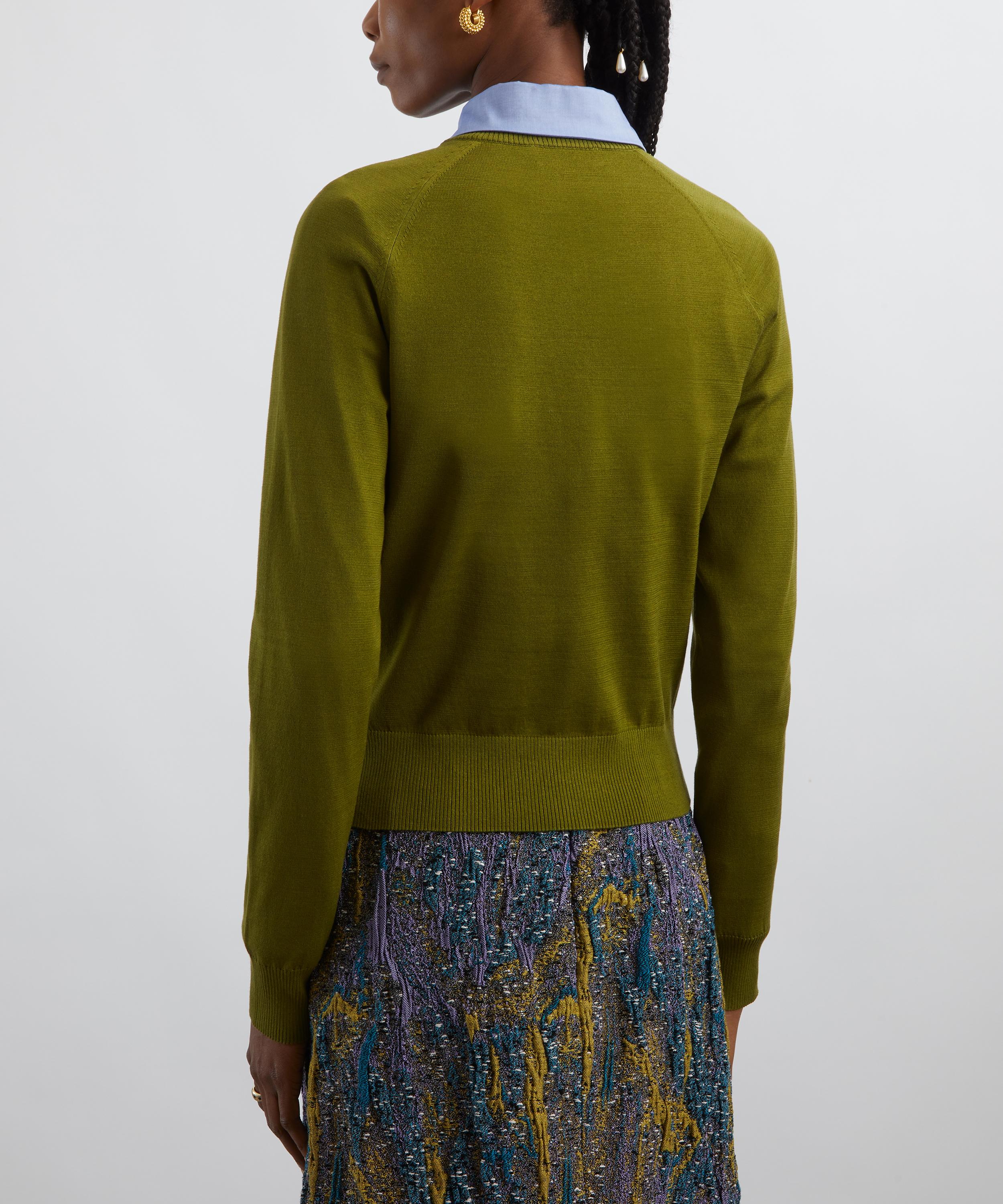 Dries Van Noten - Olive Cotton Cardigan image number 3