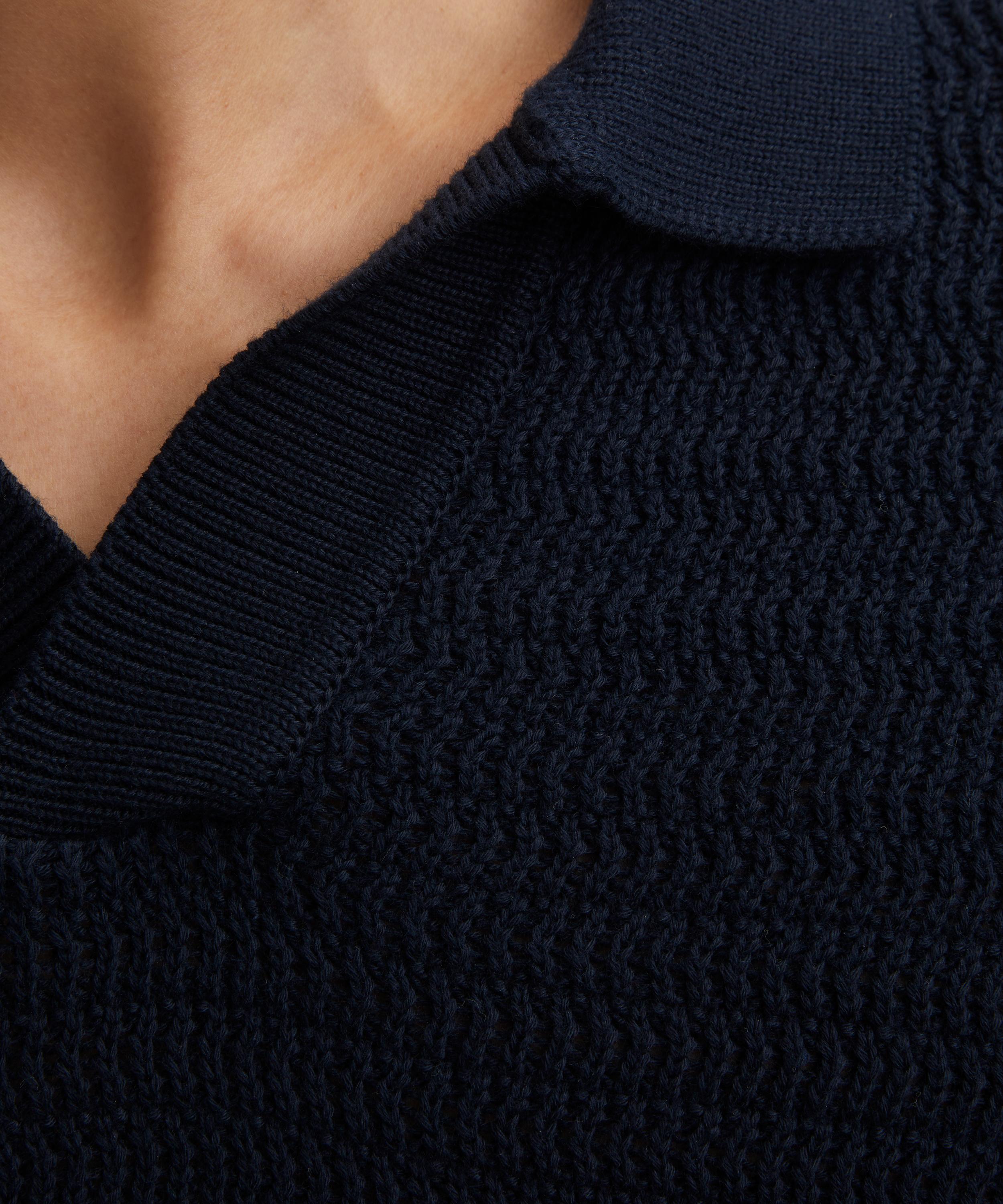 Sunspel - Long-Sleeve Textured Polo Shirt image number 4