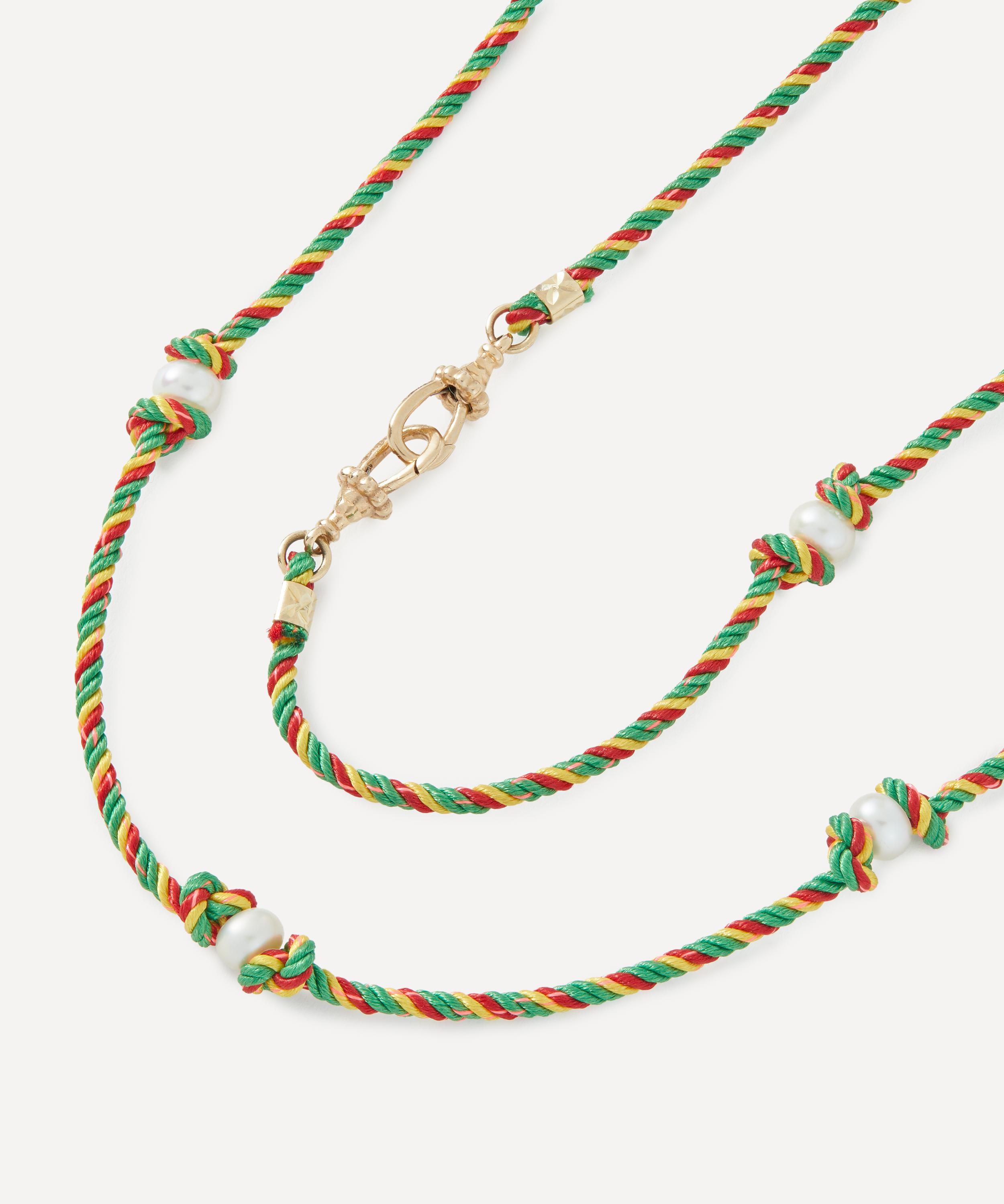 Marie Lichtenberg - 14ct Gold Mauli Silky Rasta Cord Necklace image number 1