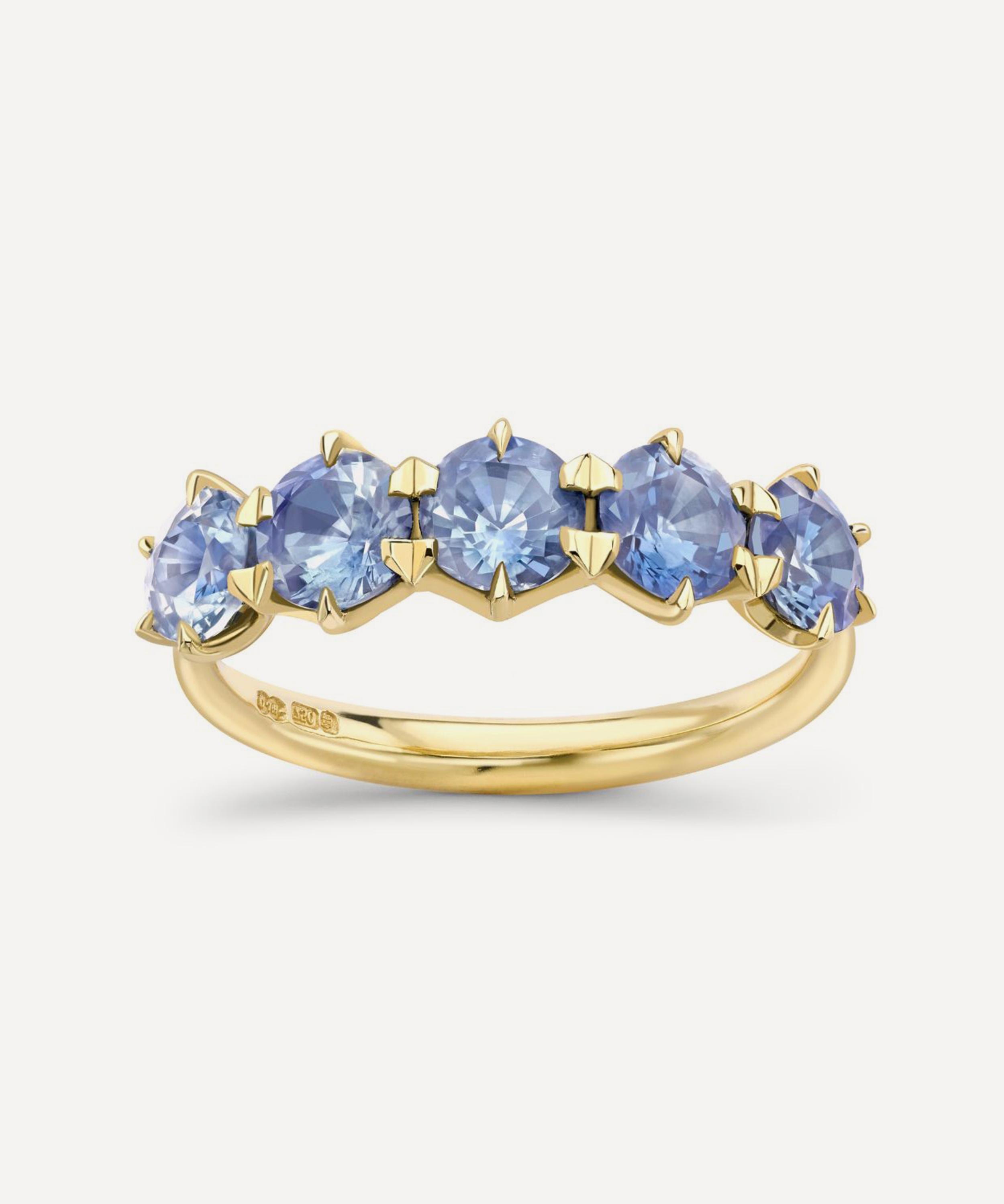 Dinny Hall - 18ct Gold Elyhara Sapphire Five Stone Ring image number 0