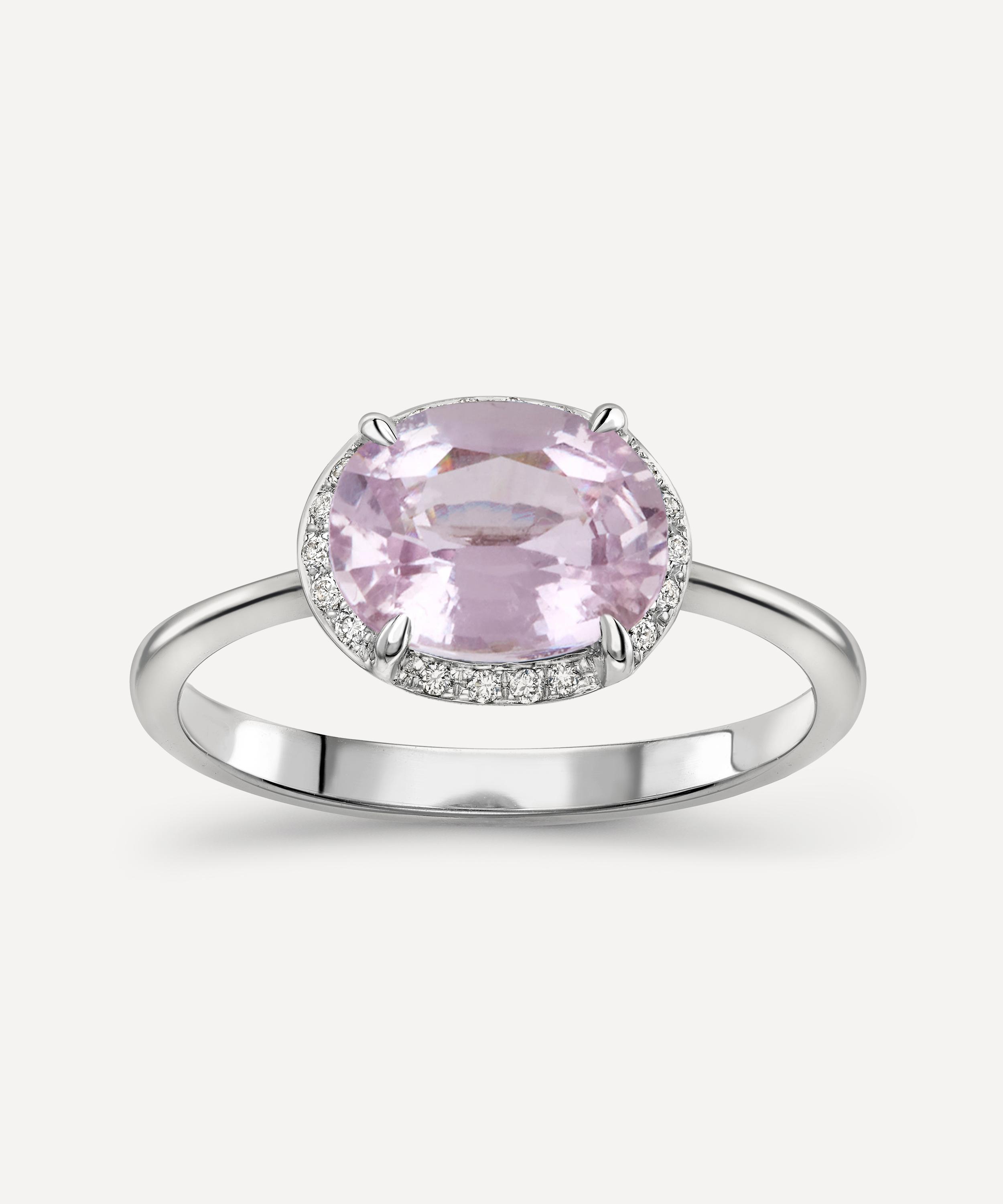 Dinny Hall - 18ct White Gold Mia Pink Sapphire and Diamond Ring image number 0