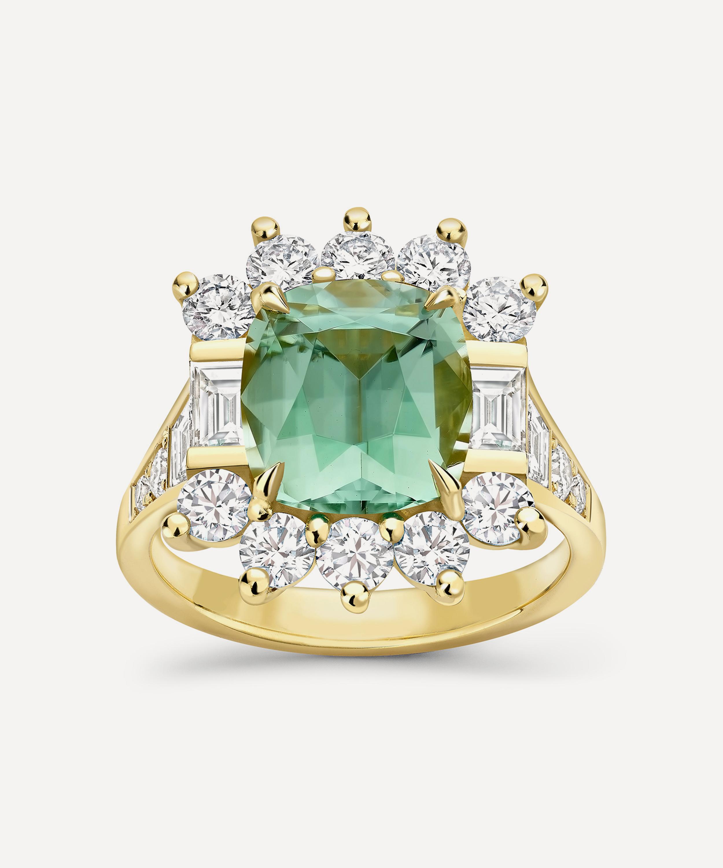 Dinny Hall - 18ct Gold Thea Tourmaline and Diamond Ring image number 0