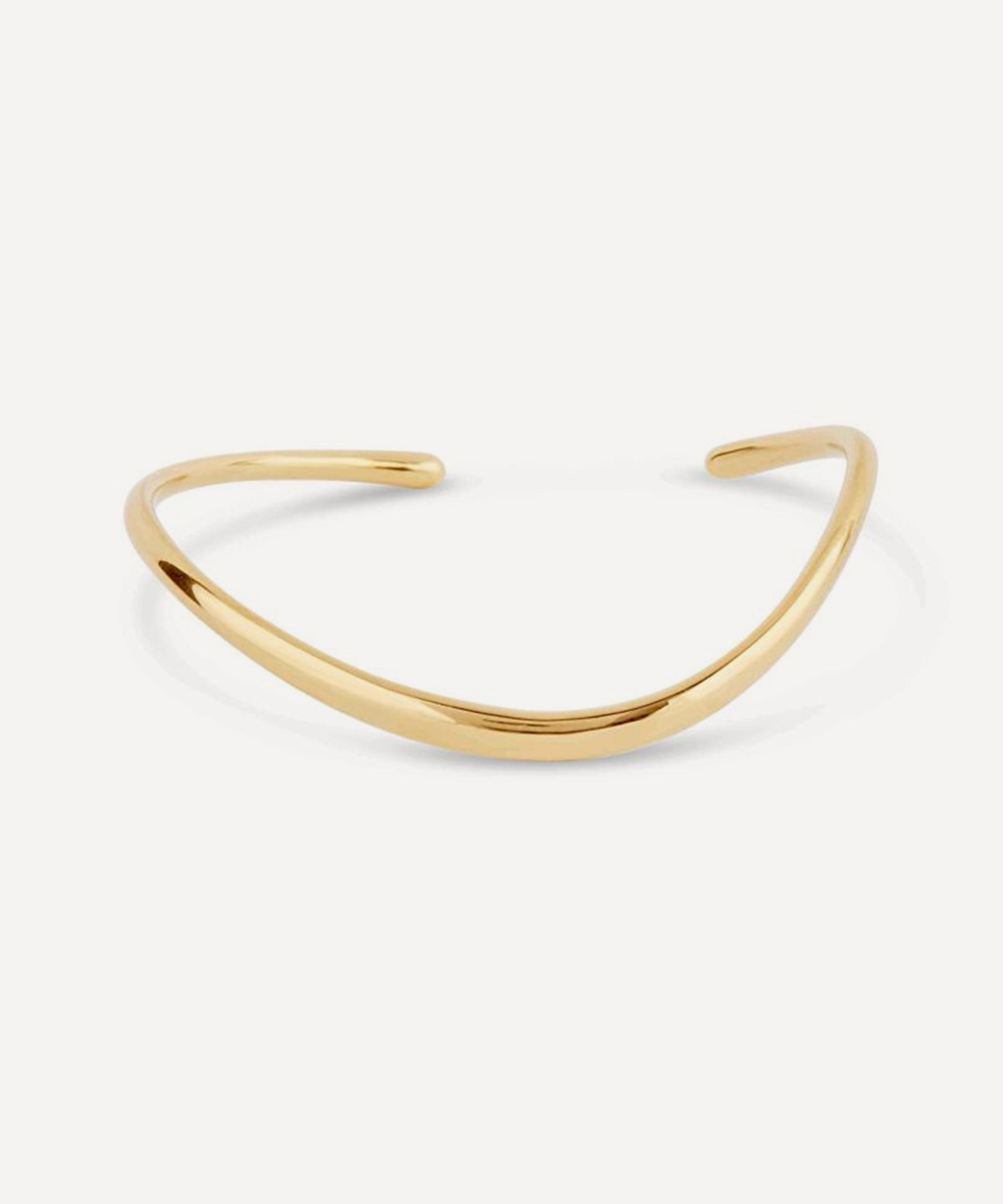 Dinny Hall - 22ct Gold-Plated Vermeil Silver Wave Lab-Created Diamond Cuff Bracelet image number 0