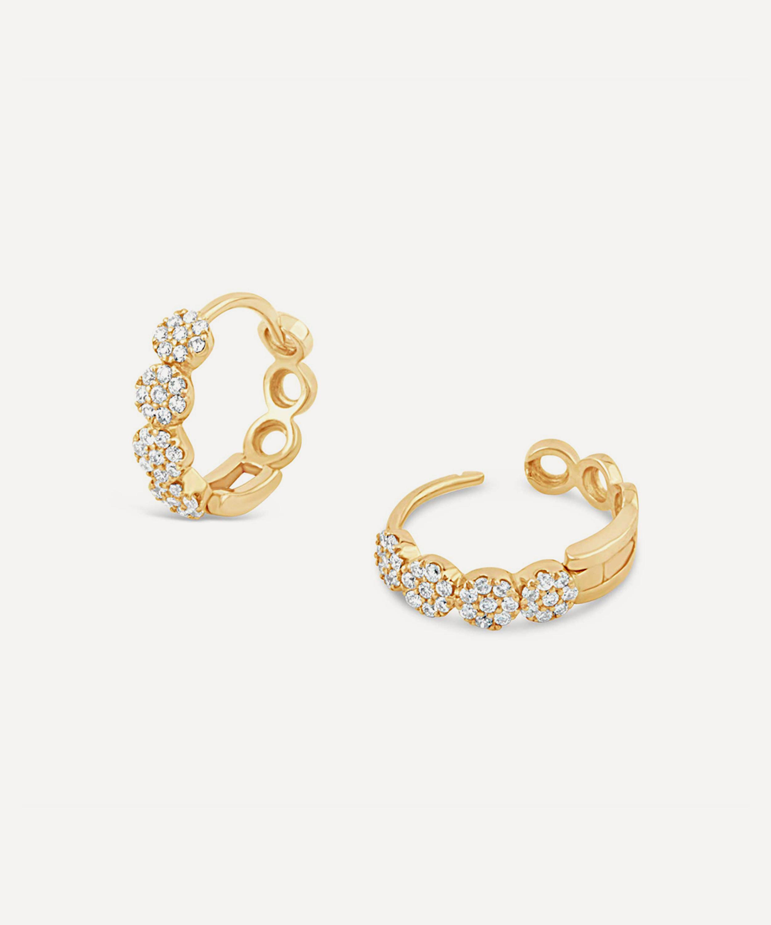 Dinny Hall - 9ct Gold Shuga Lab-Grown Diamond Huggie Hoop Earrings