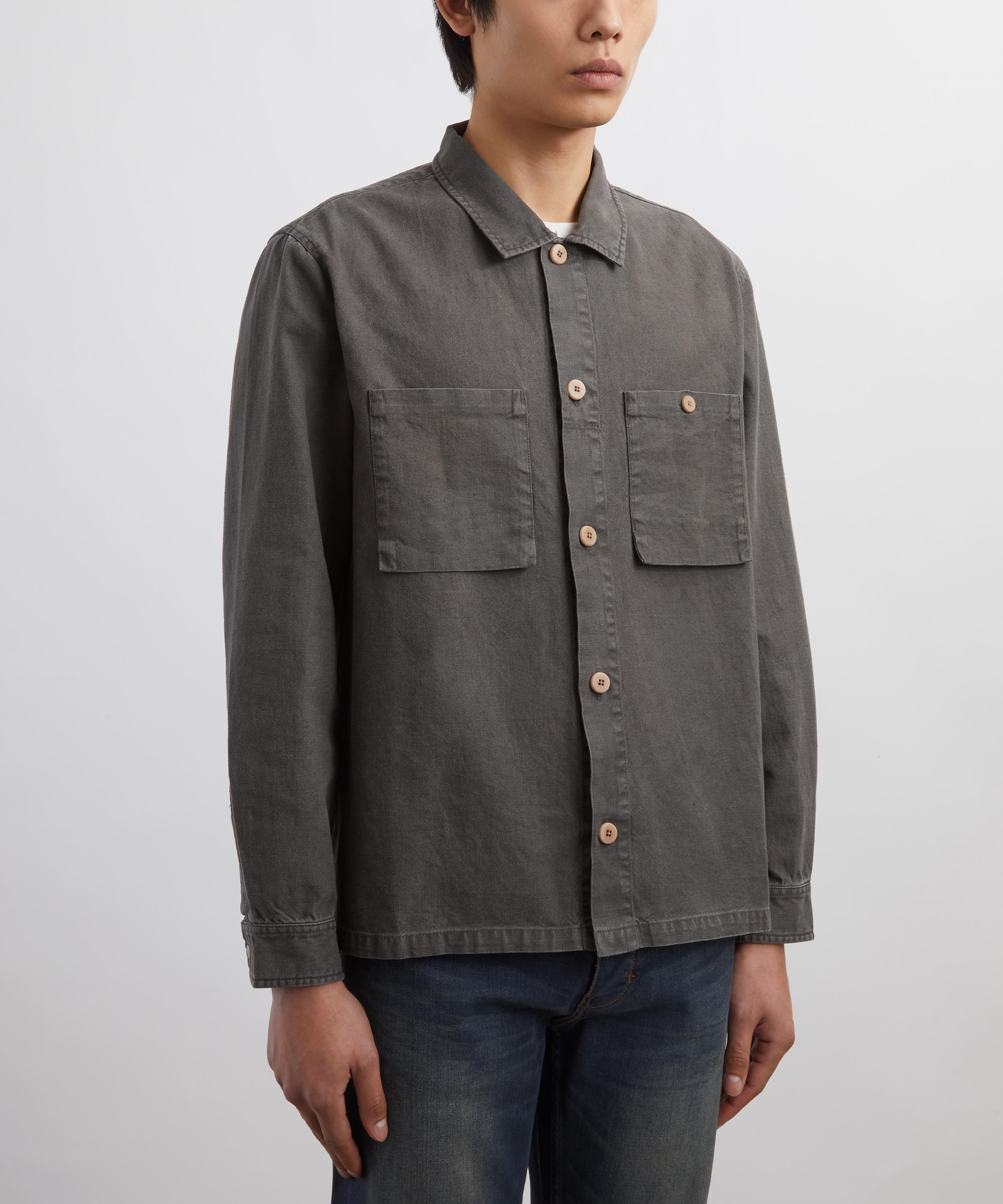 Folk - Charcoal Hemp Canvas Patch Shirt image number 2