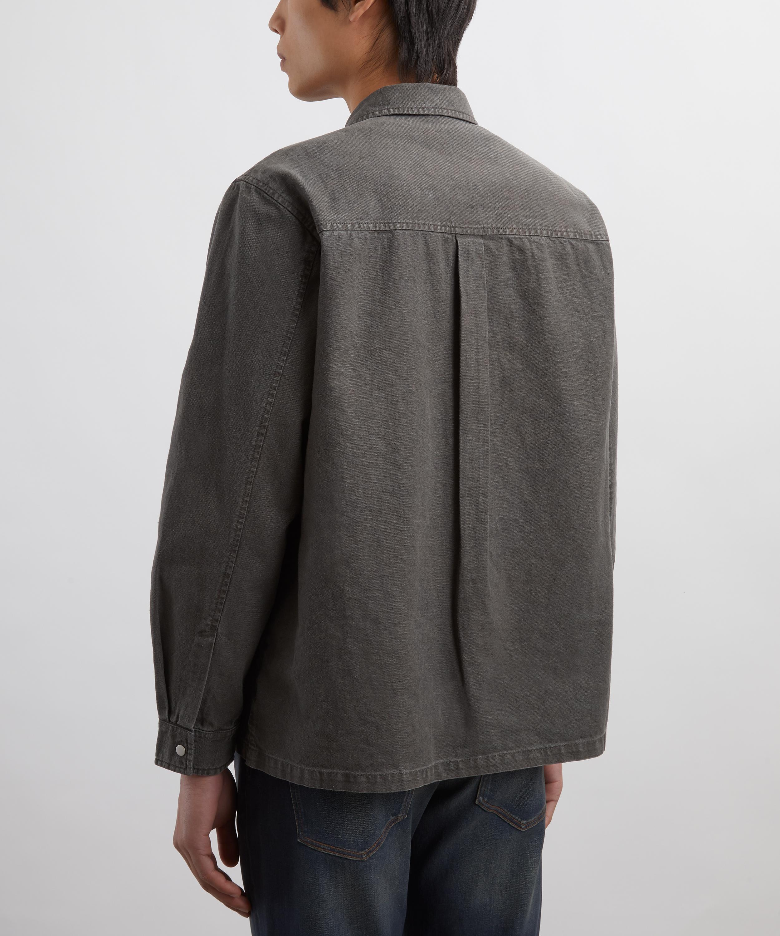 Folk - Charcoal Hemp Canvas Patch Shirt image number 3