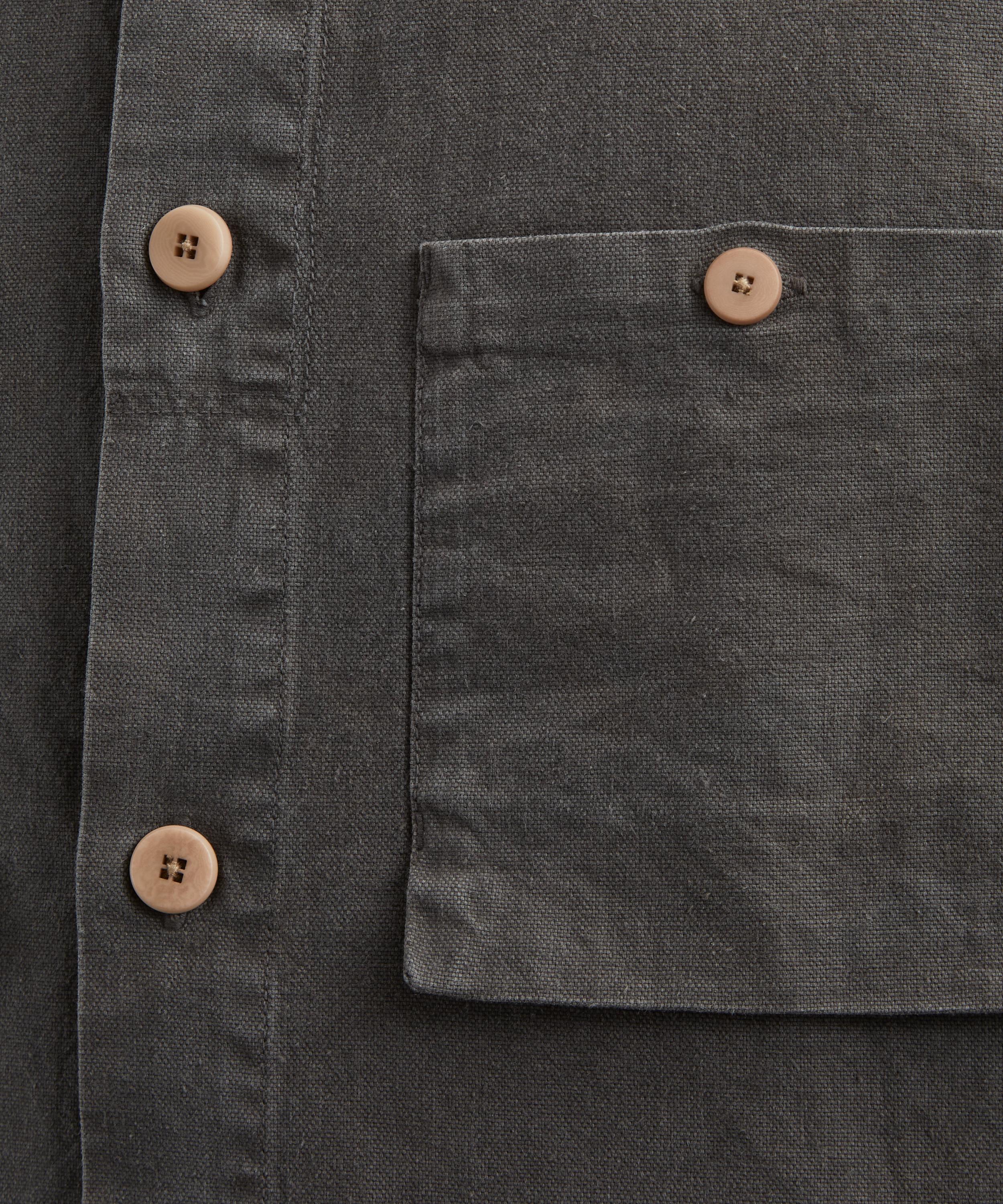 Folk - Charcoal Hemp Canvas Patch Shirt image number 4