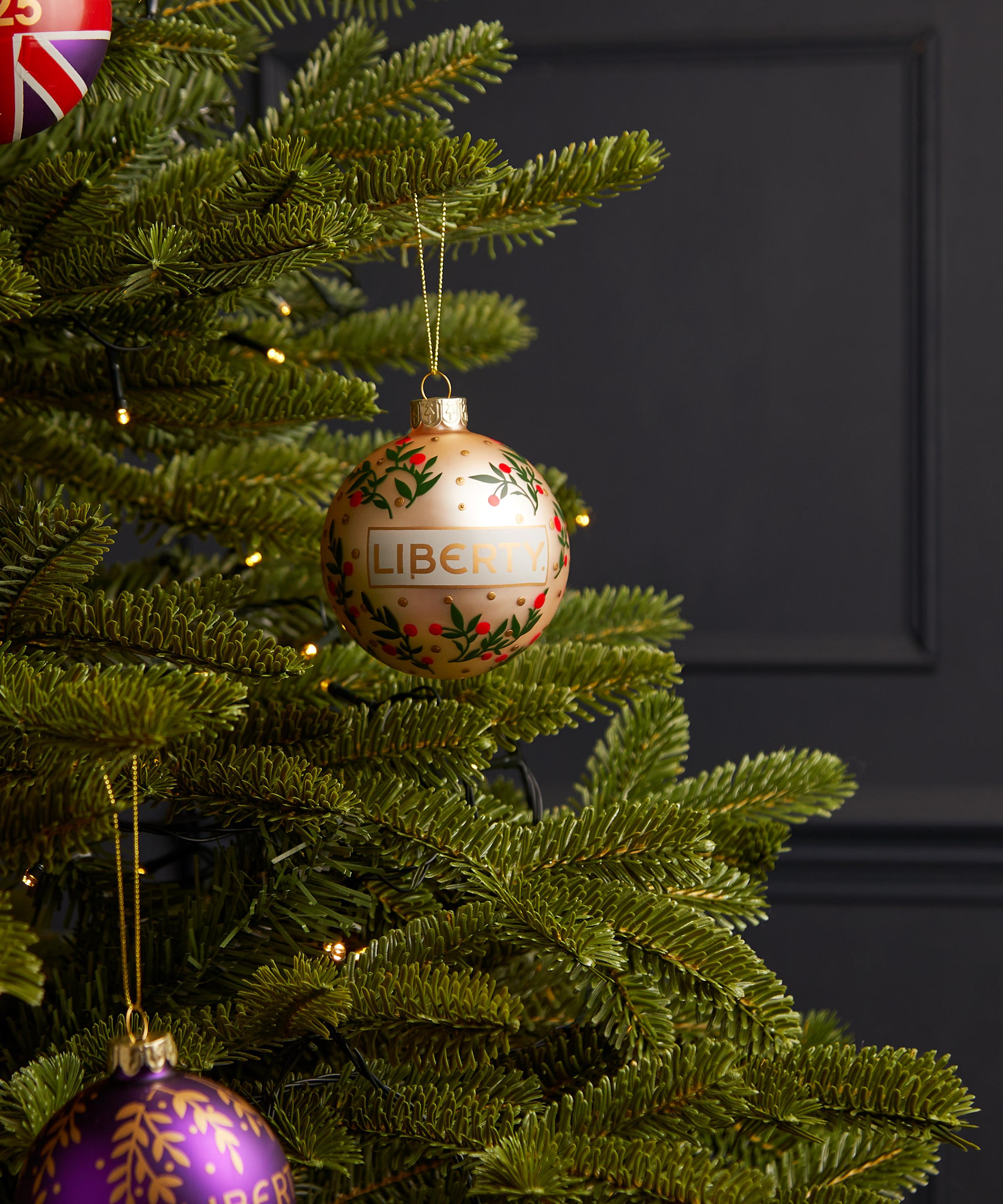 Christmas - Gold Berries Liberty 2025 Glass Bauble image number 1
