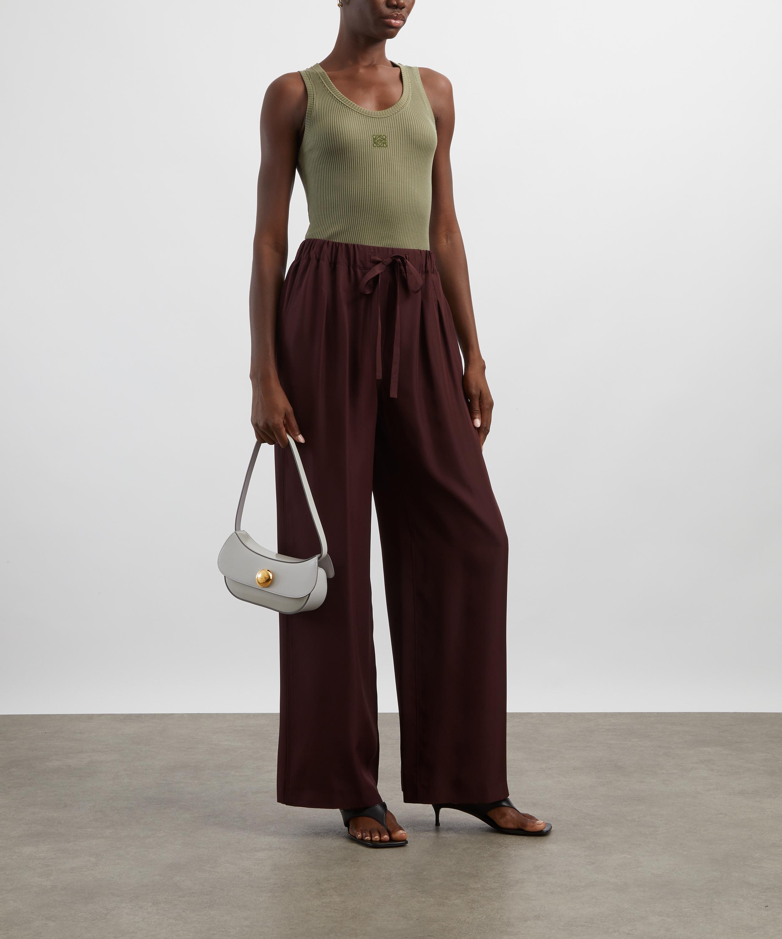 Loewe - Khaki Green Silk Anagram Tank Top image number 1