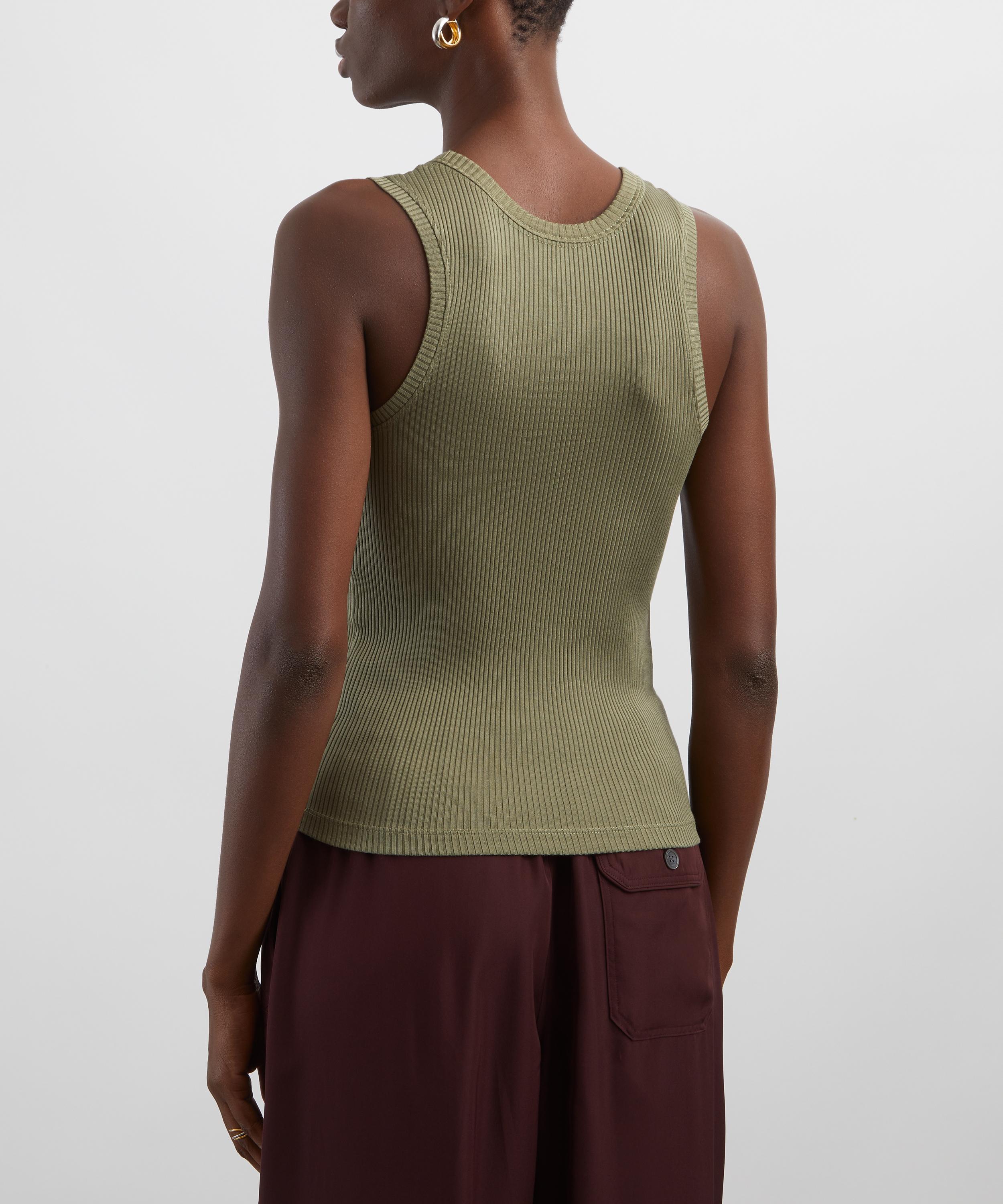 Loewe - Khaki Green Silk Anagram Tank Top image number 3