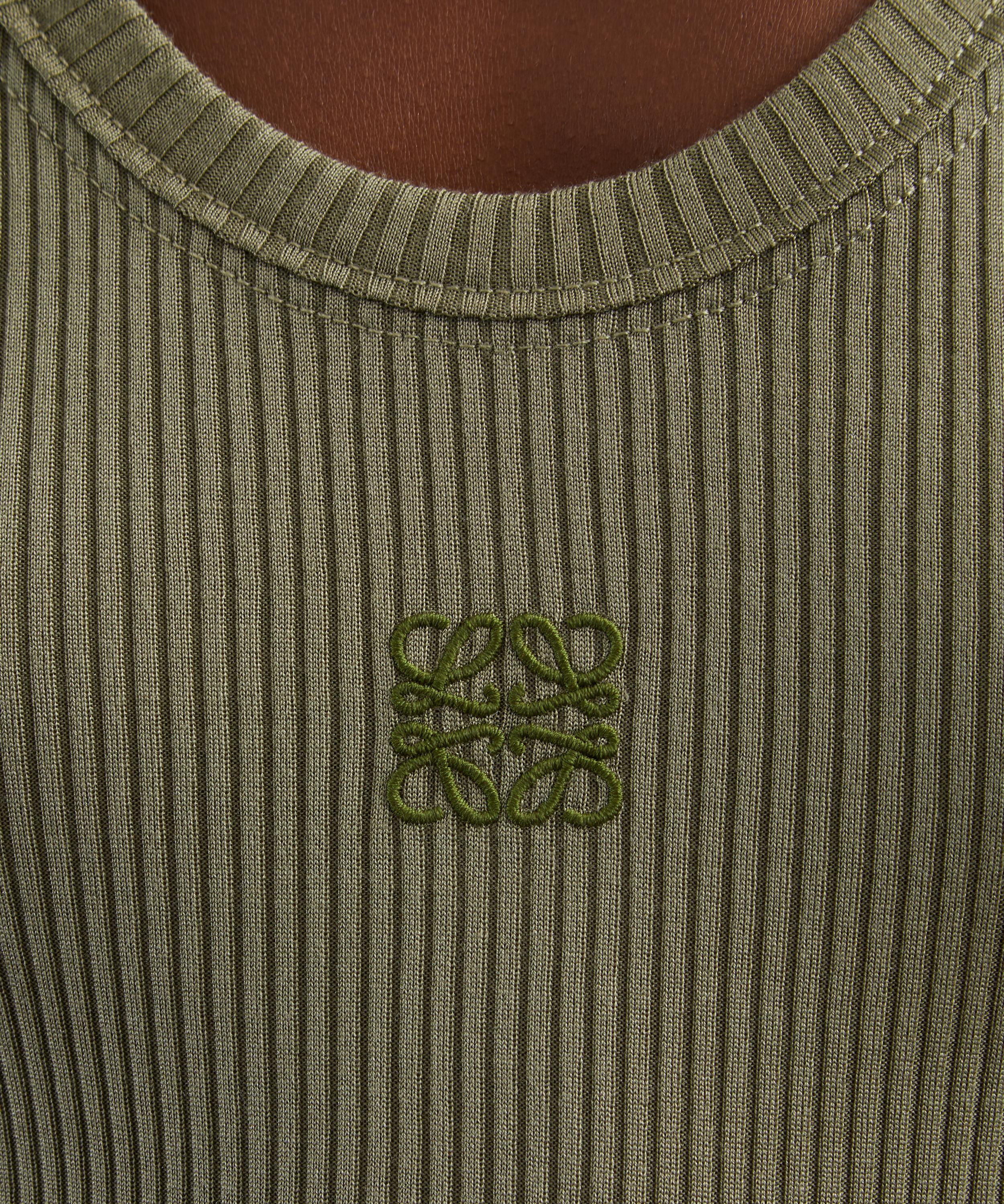 Loewe - Khaki Green Silk Anagram Tank Top image number 4