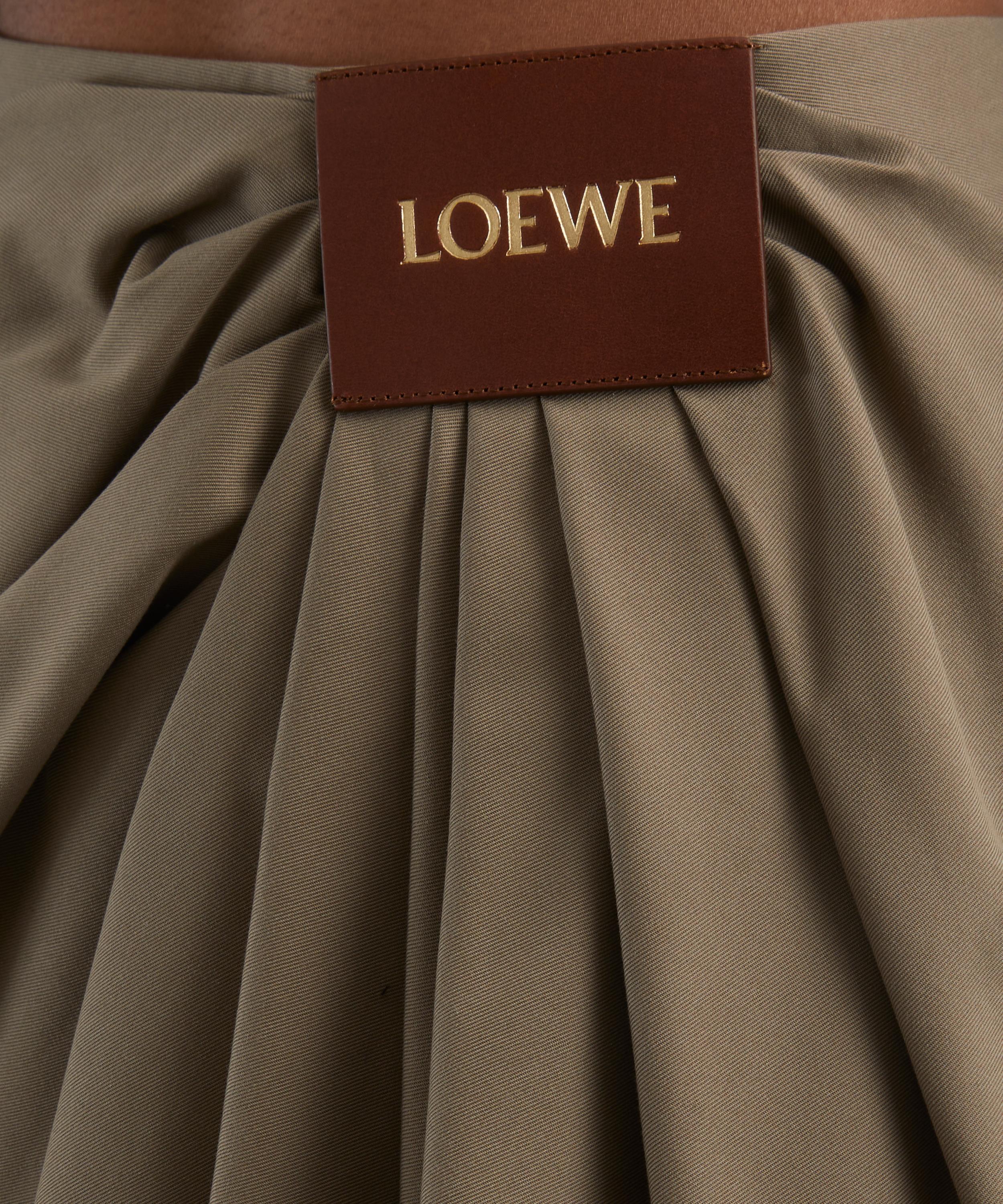 Loewe - Khaki Draped Cotton-Silk Skirt image number 4
