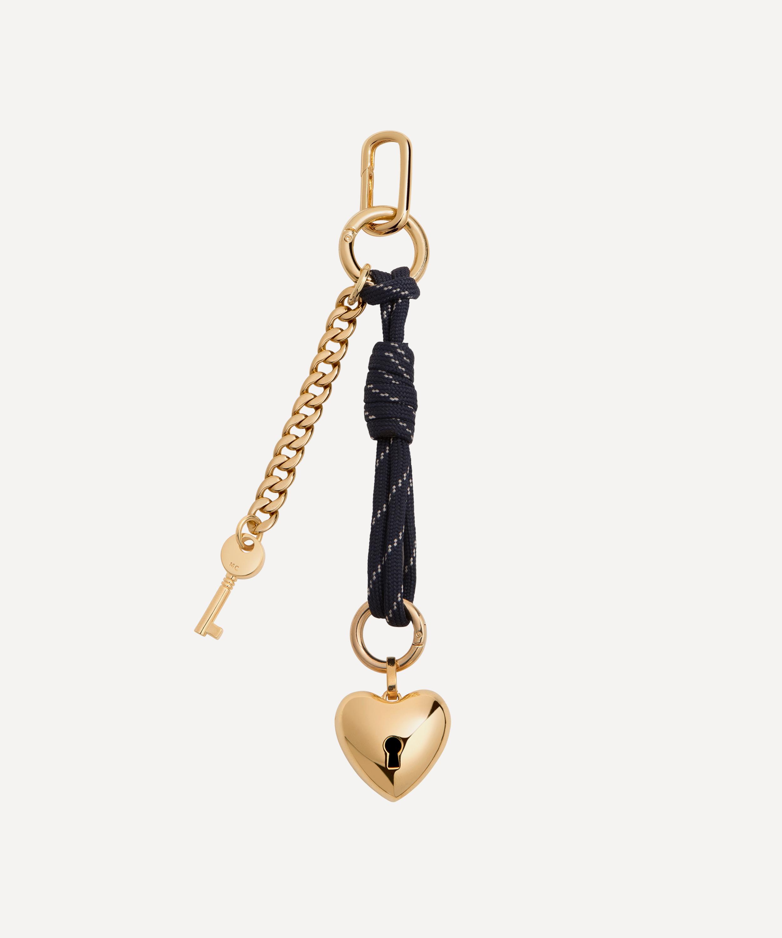 Martha Calvo - 14ct Gold-Plated Heart and Lock Bag Charm image number 0