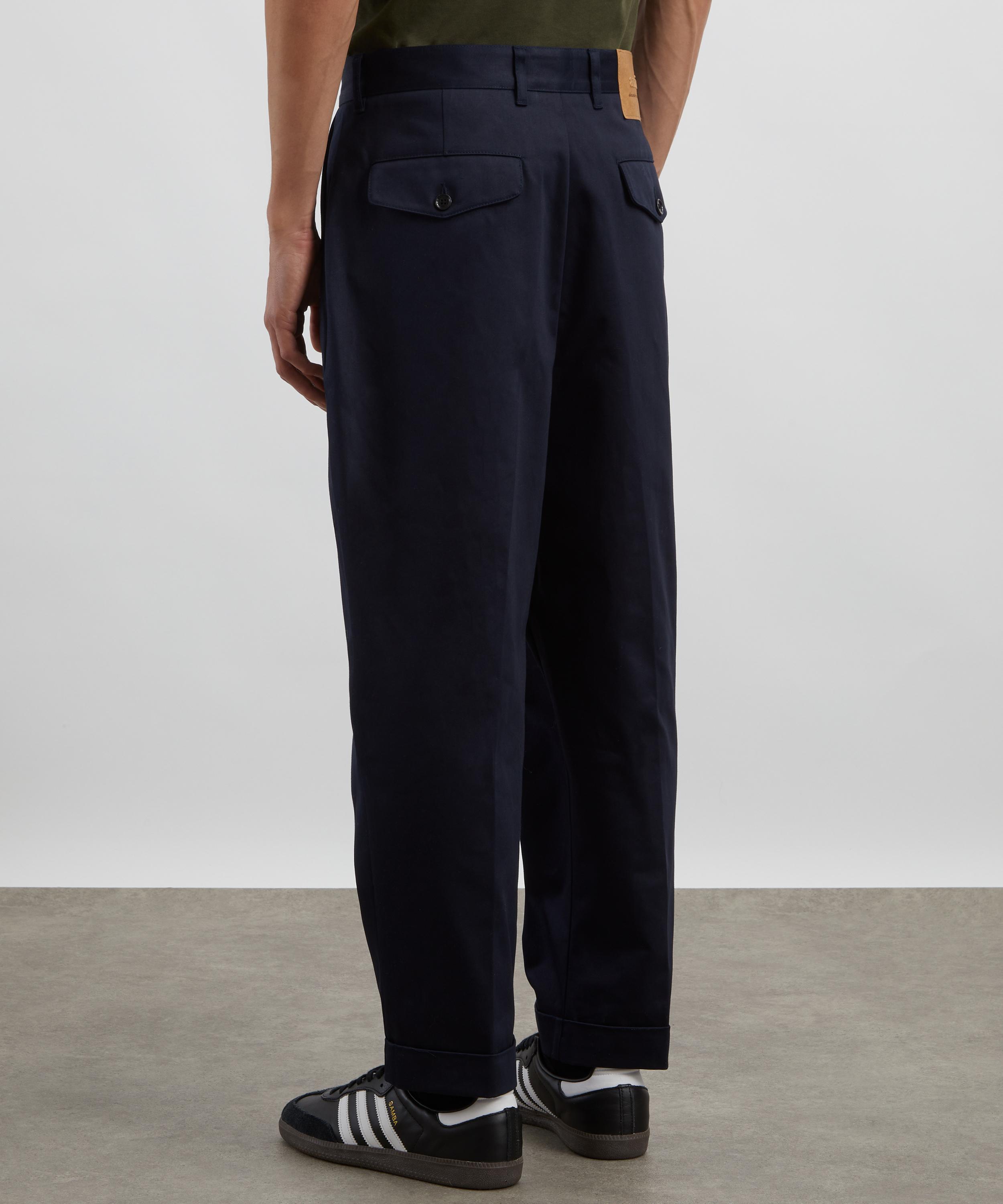 Ami - Navy Cotton Carrot Oversized Trousers image number 3