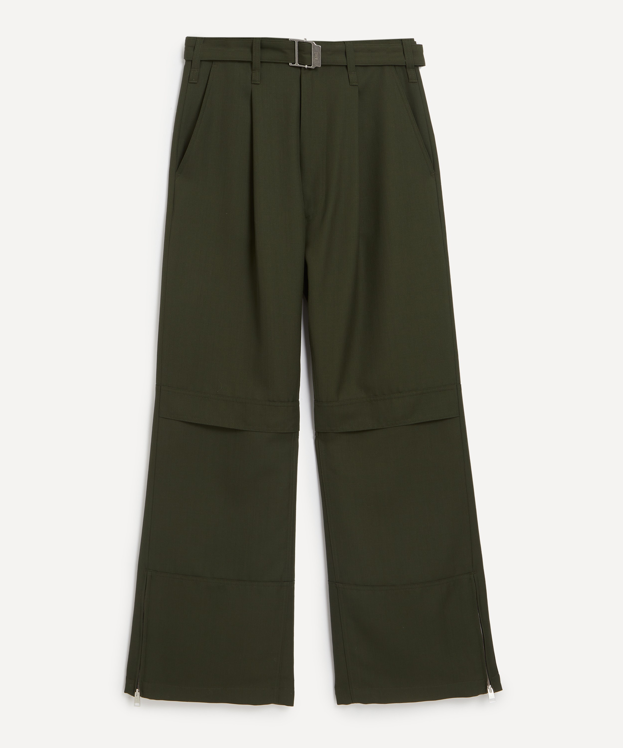 Ami - Green Wool Cargo Trousers image number 0