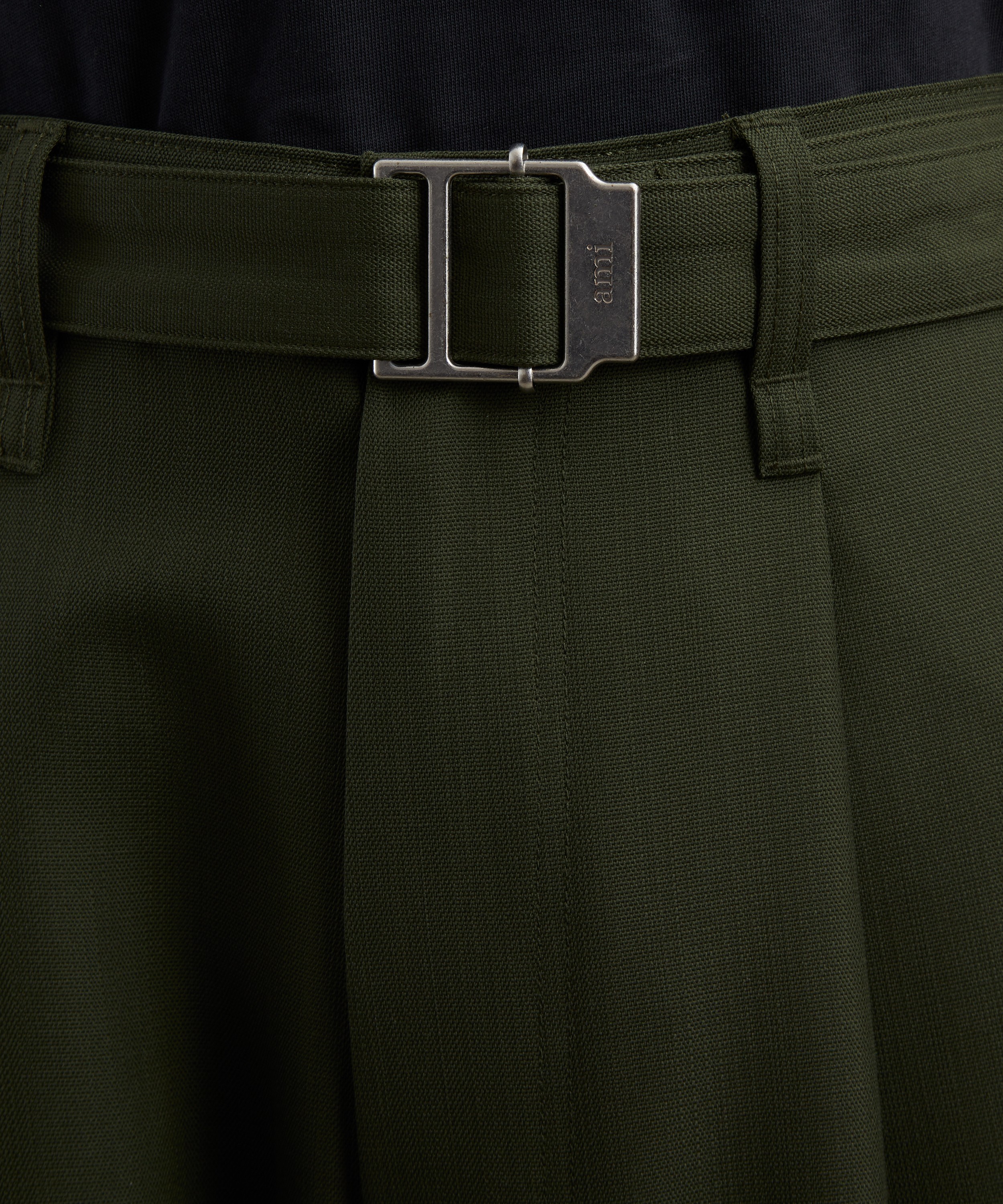 Ami - Green Wool Cargo Trousers image number 4