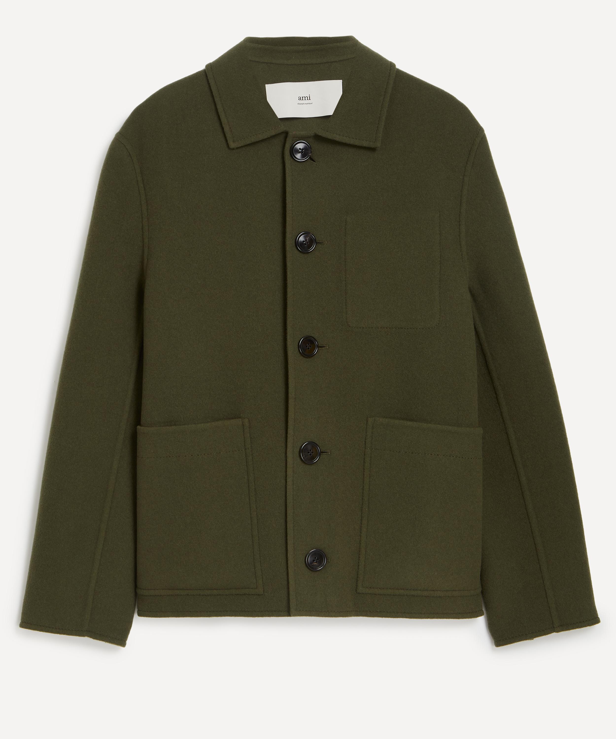 Ami - Green Boxy Buttoned Wool-Cashmere Jacket image number 0