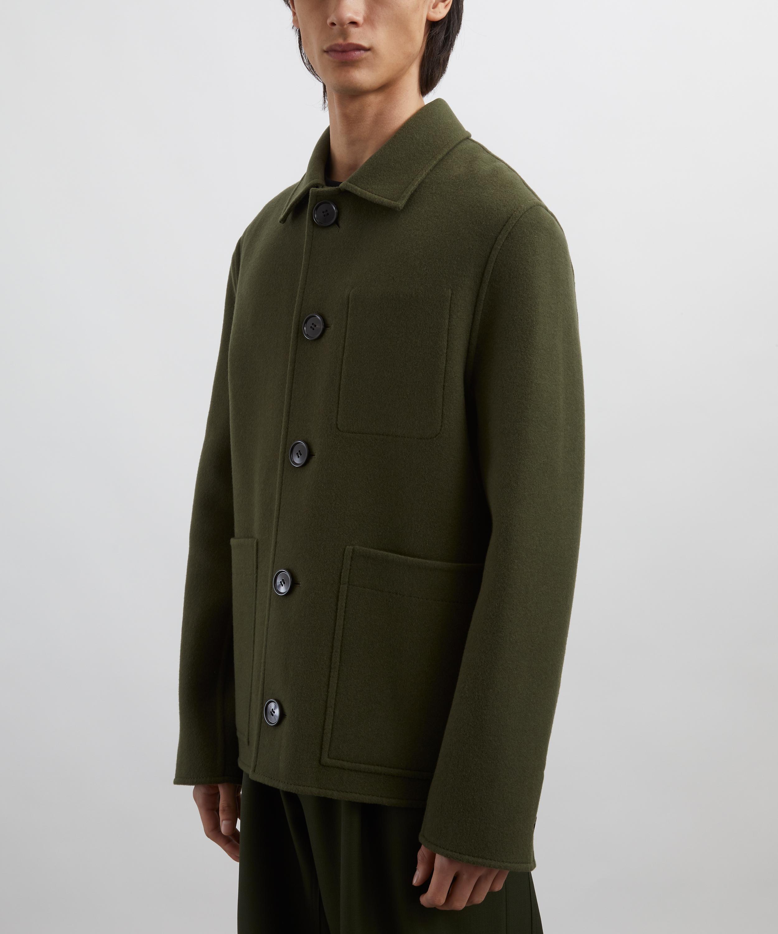 Ami - Green Boxy Buttoned Wool-Cashmere Jacket image number 2