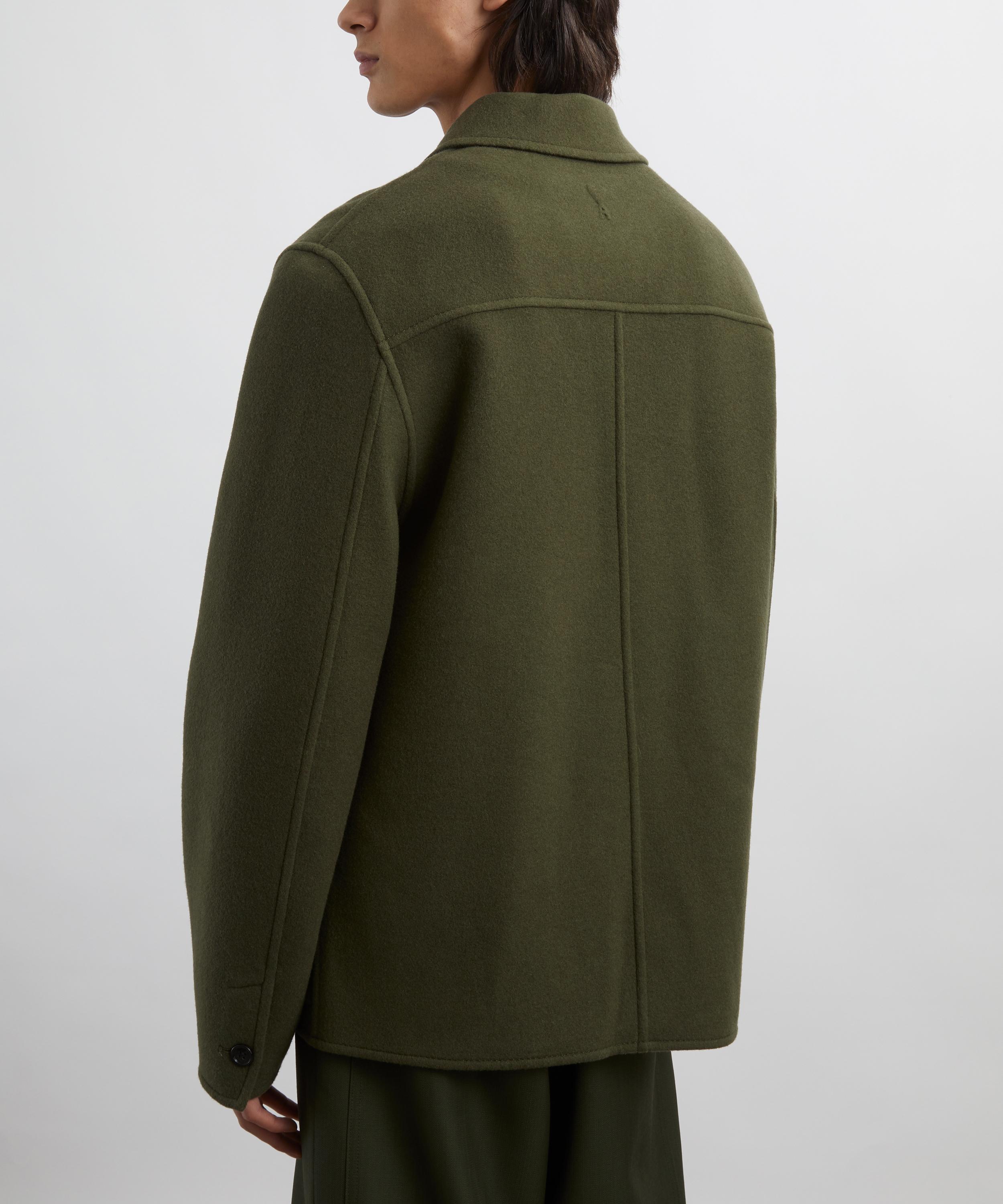 Ami - Green Boxy Buttoned Wool-Cashmere Jacket image number 3