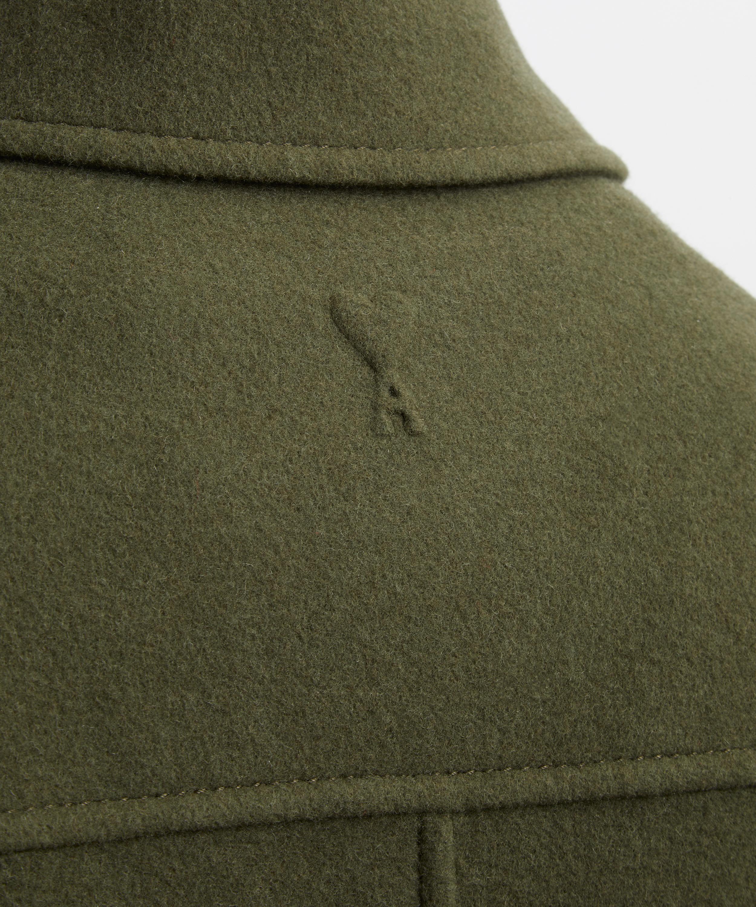 Ami - Green Boxy Buttoned Wool-Cashmere Jacket image number 4