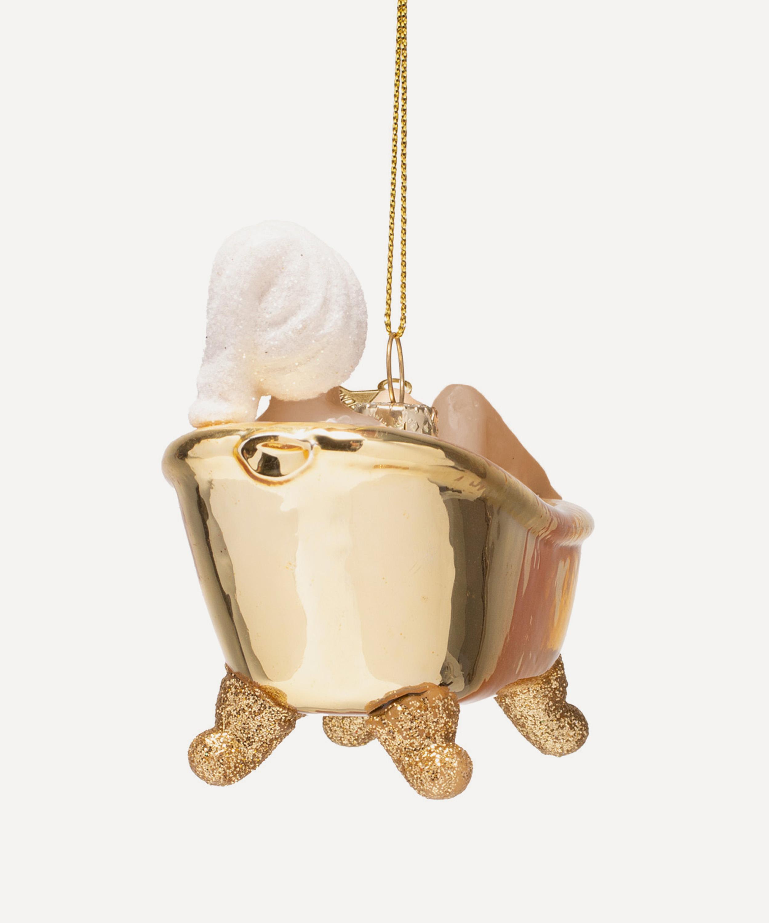 Christmas - Woman in Shiny Gold Bath Glass Ornament image number 3