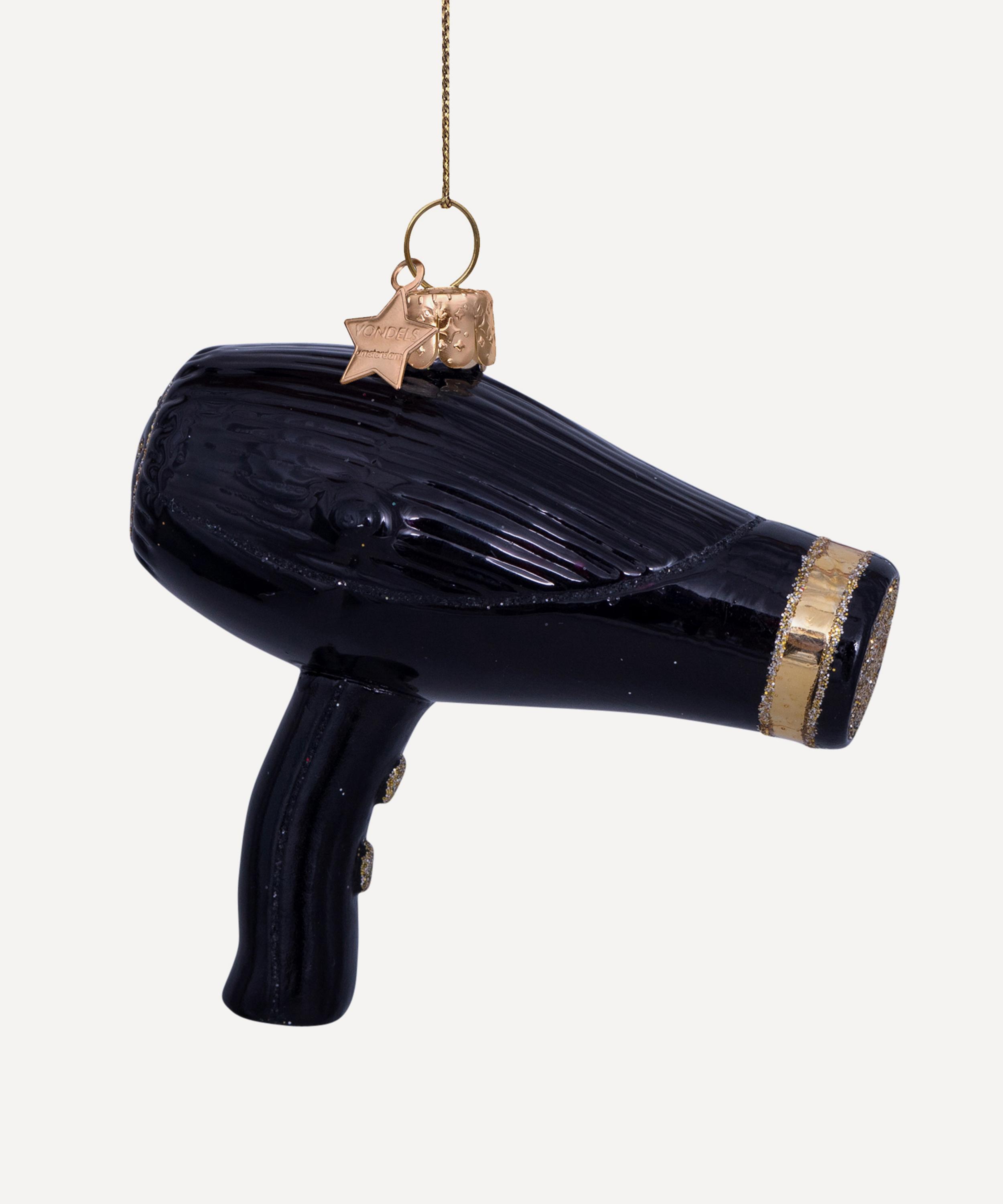Christmas - Black Hair Dryer Glass Ornament image number 0