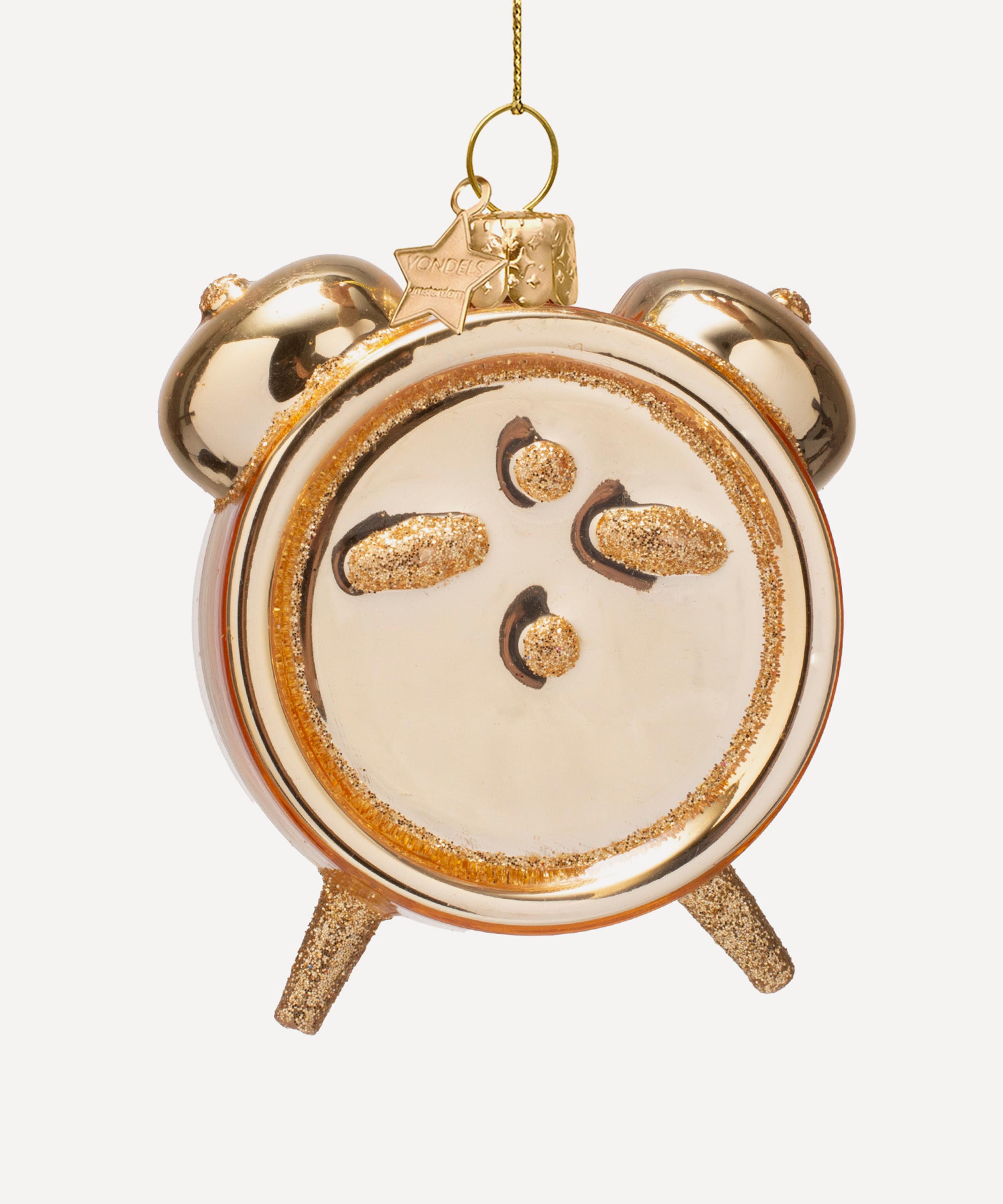 Christmas - It’s Wine O’Clock Alarm Clock Glass Ornament image number 2