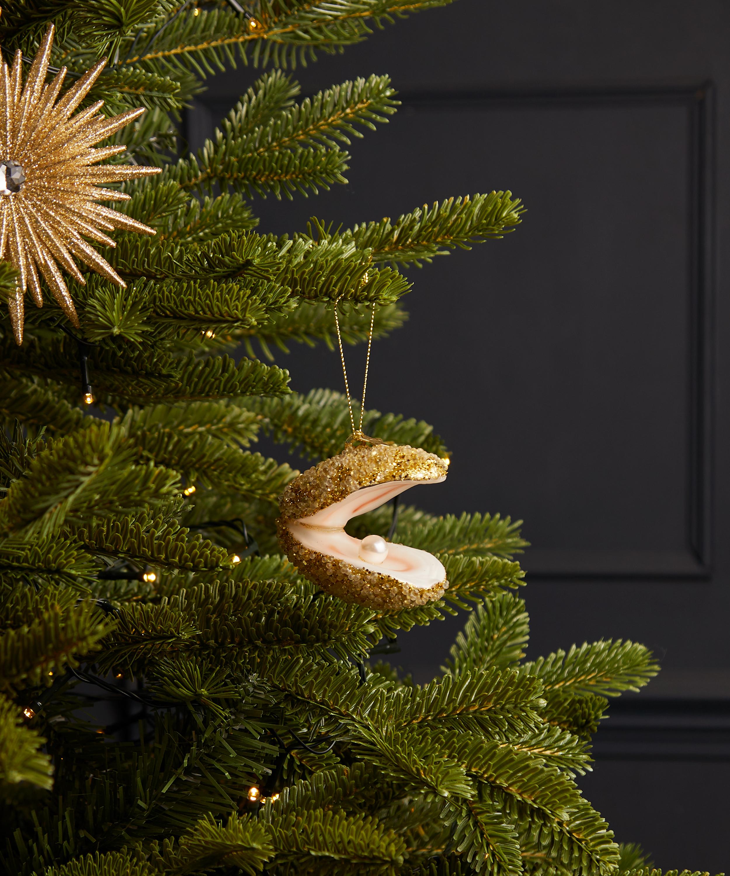 Christmas - Glitter Oyster Glass Ornament image number 1