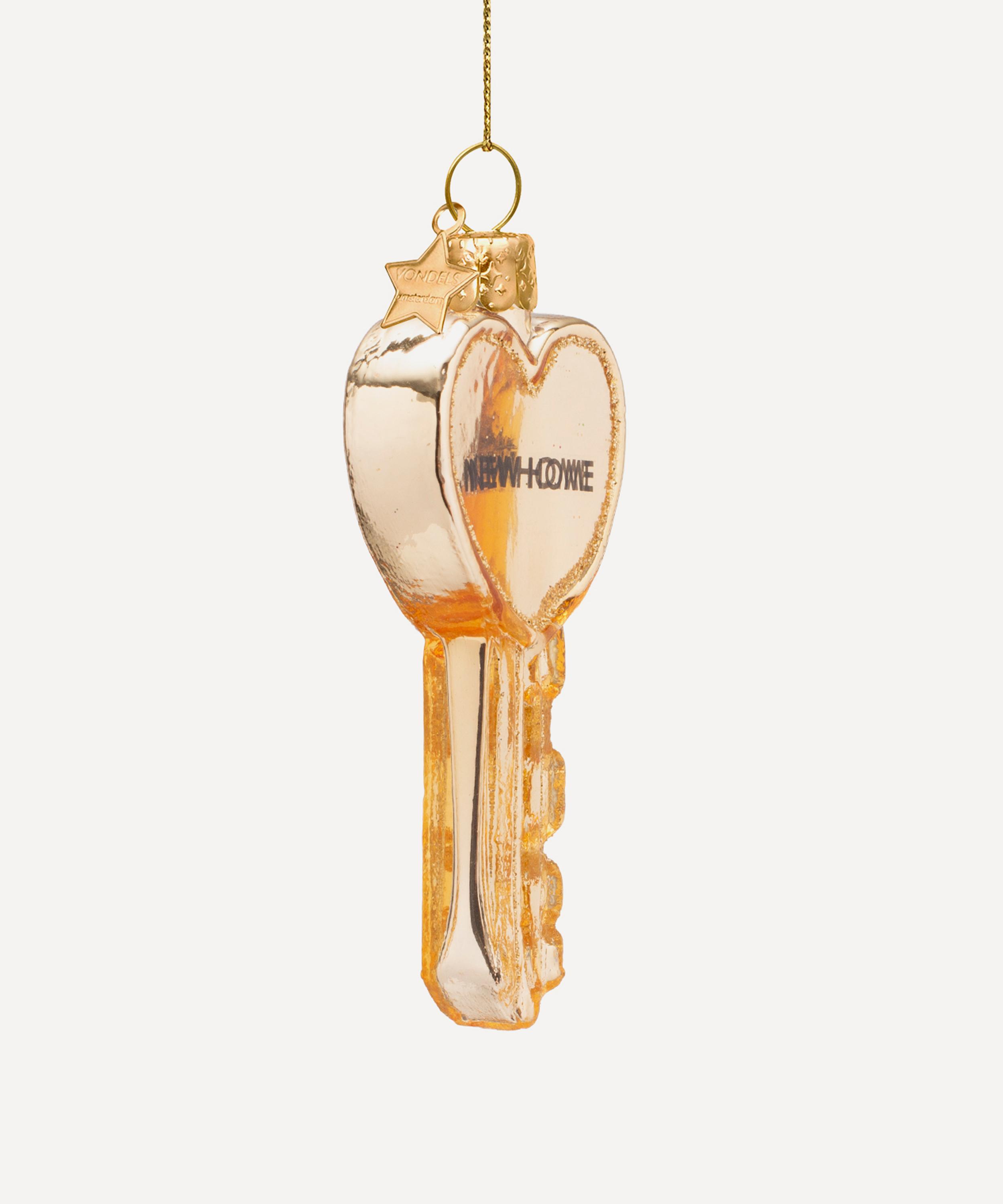 Christmas - Gold New Home Glass Key Ornament image number 2