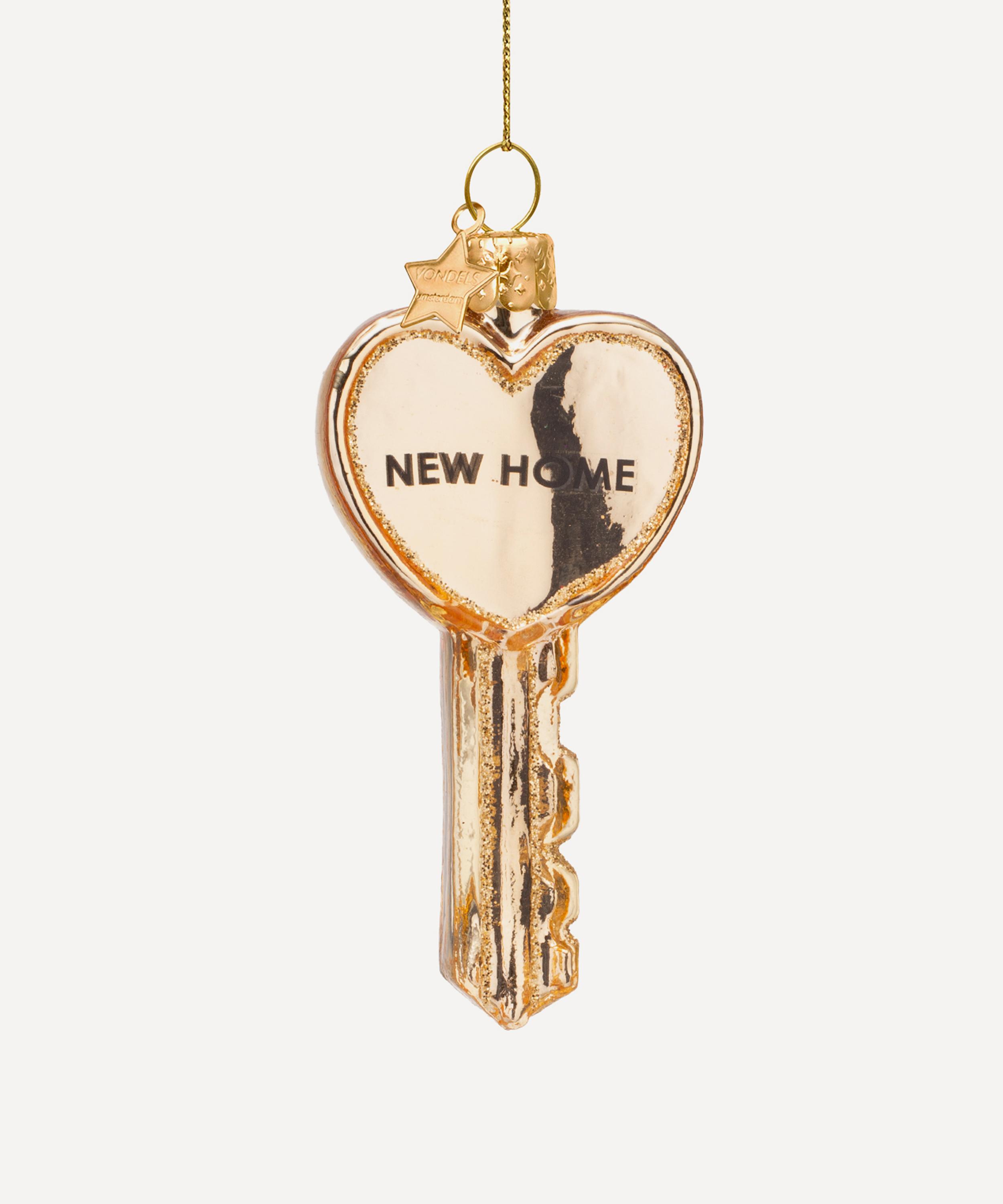 Christmas - Gold New Home Glass Key Ornament image number 3