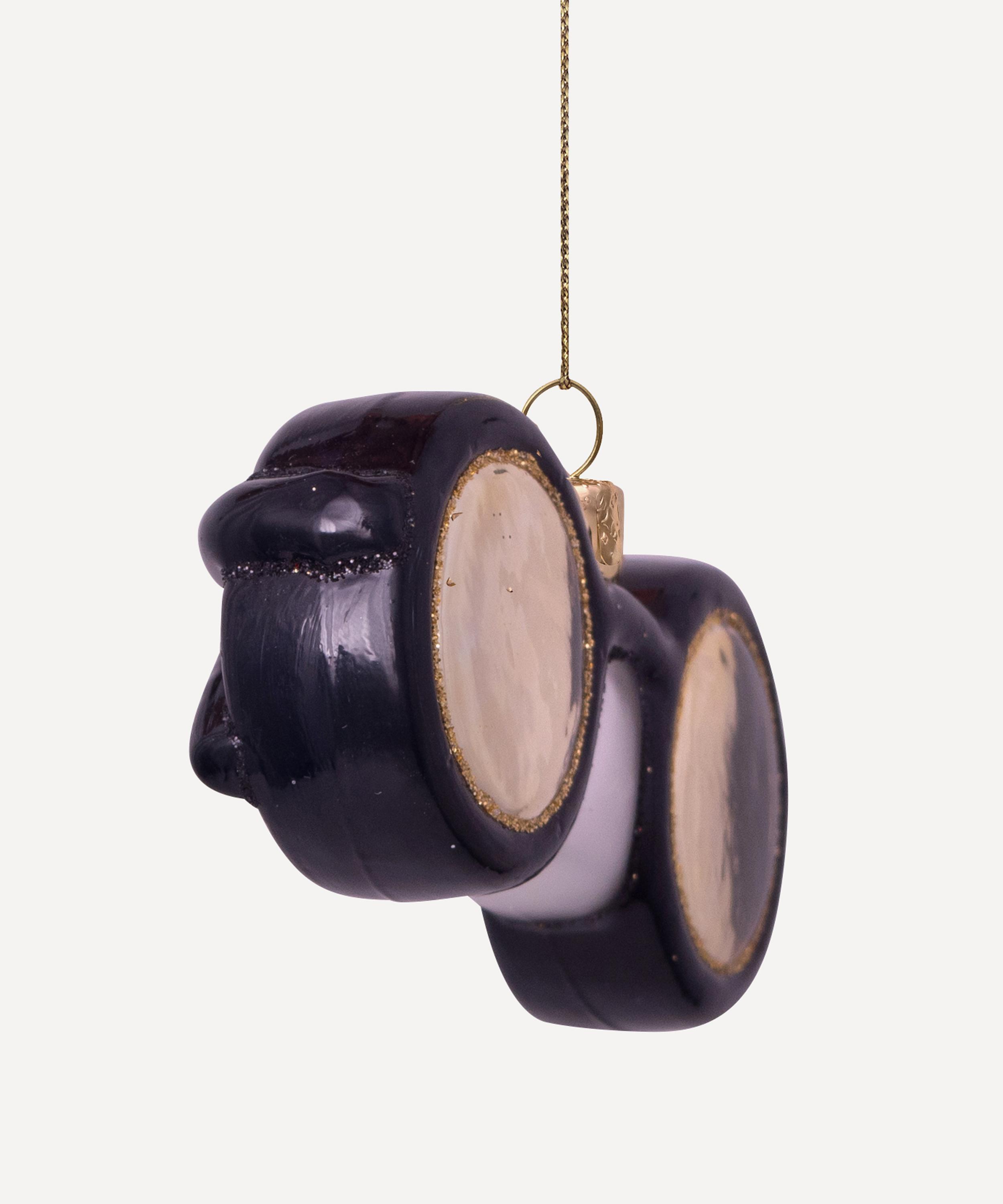 Christmas - Black Round Glasses Glass Ornament image number 3