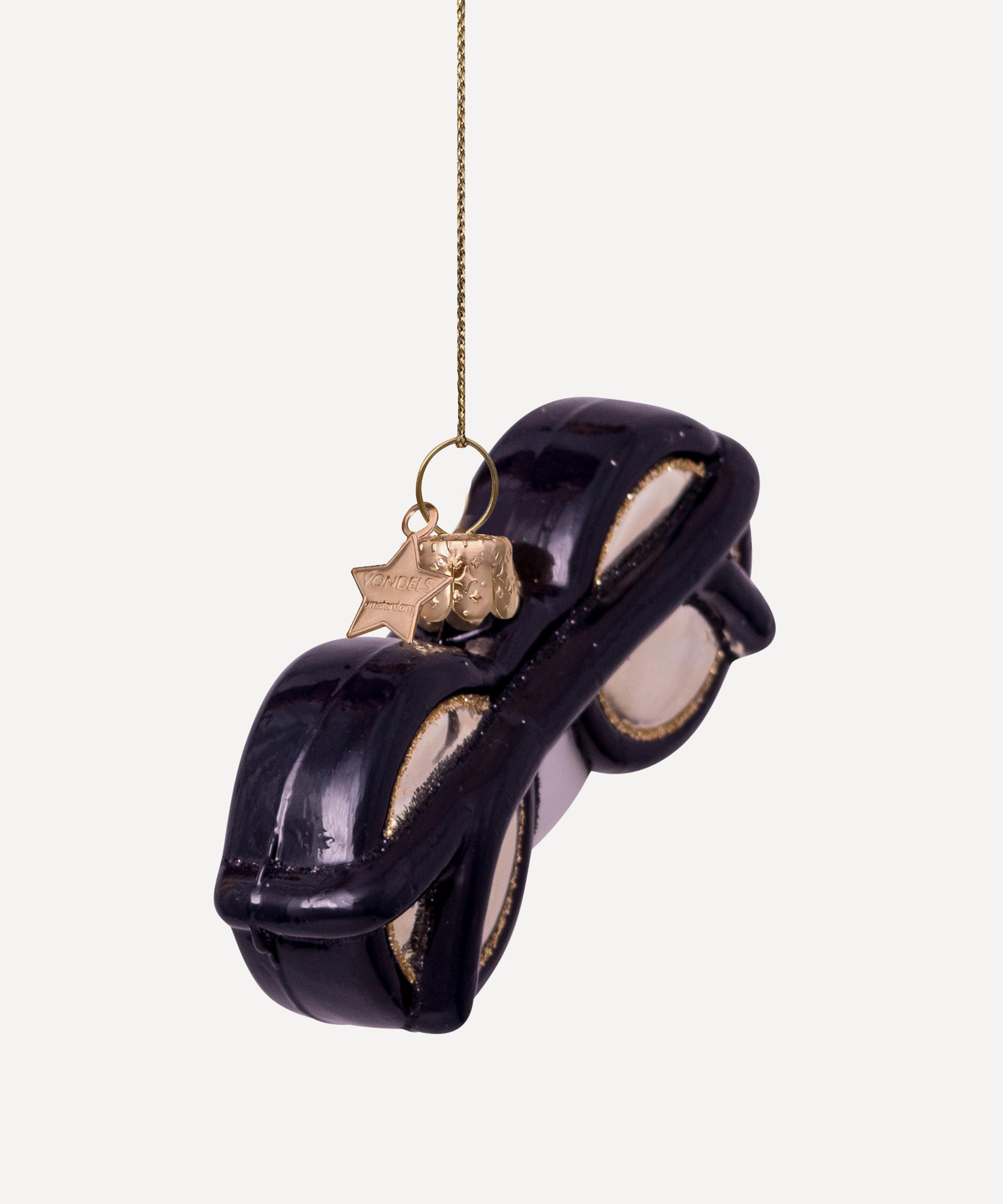 Christmas - Black Round Glasses Glass Ornament image number 5