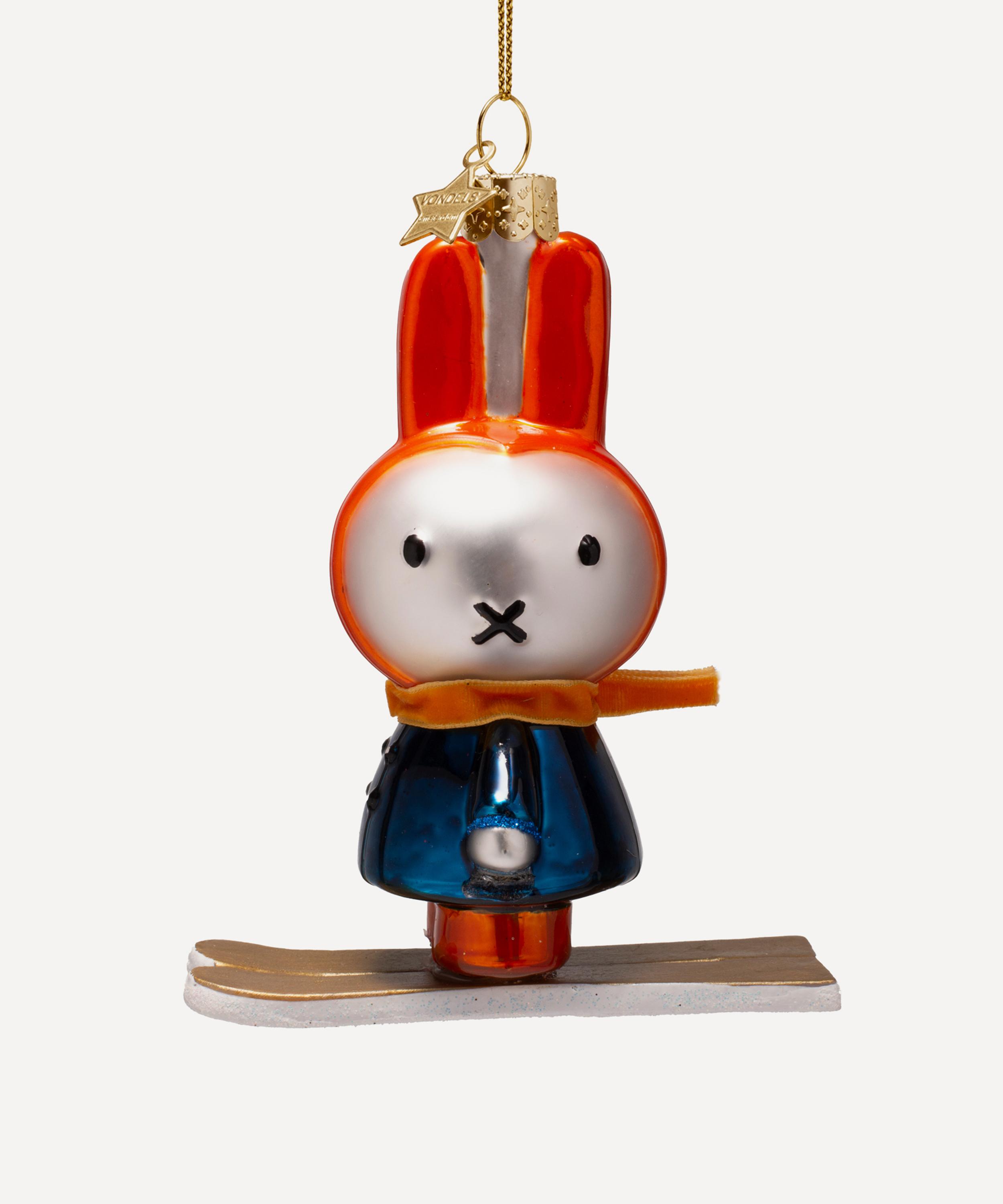 Christmas - Miffy on Skis Glass Ornament image number 0
