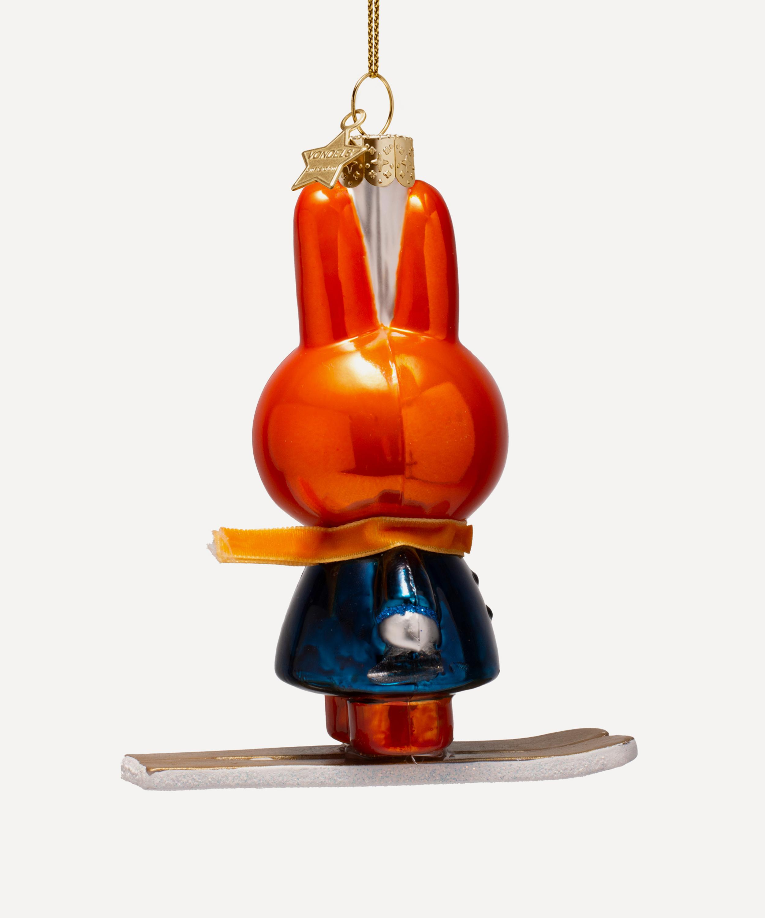 Christmas - Miffy on Skis Glass Ornament image number 2