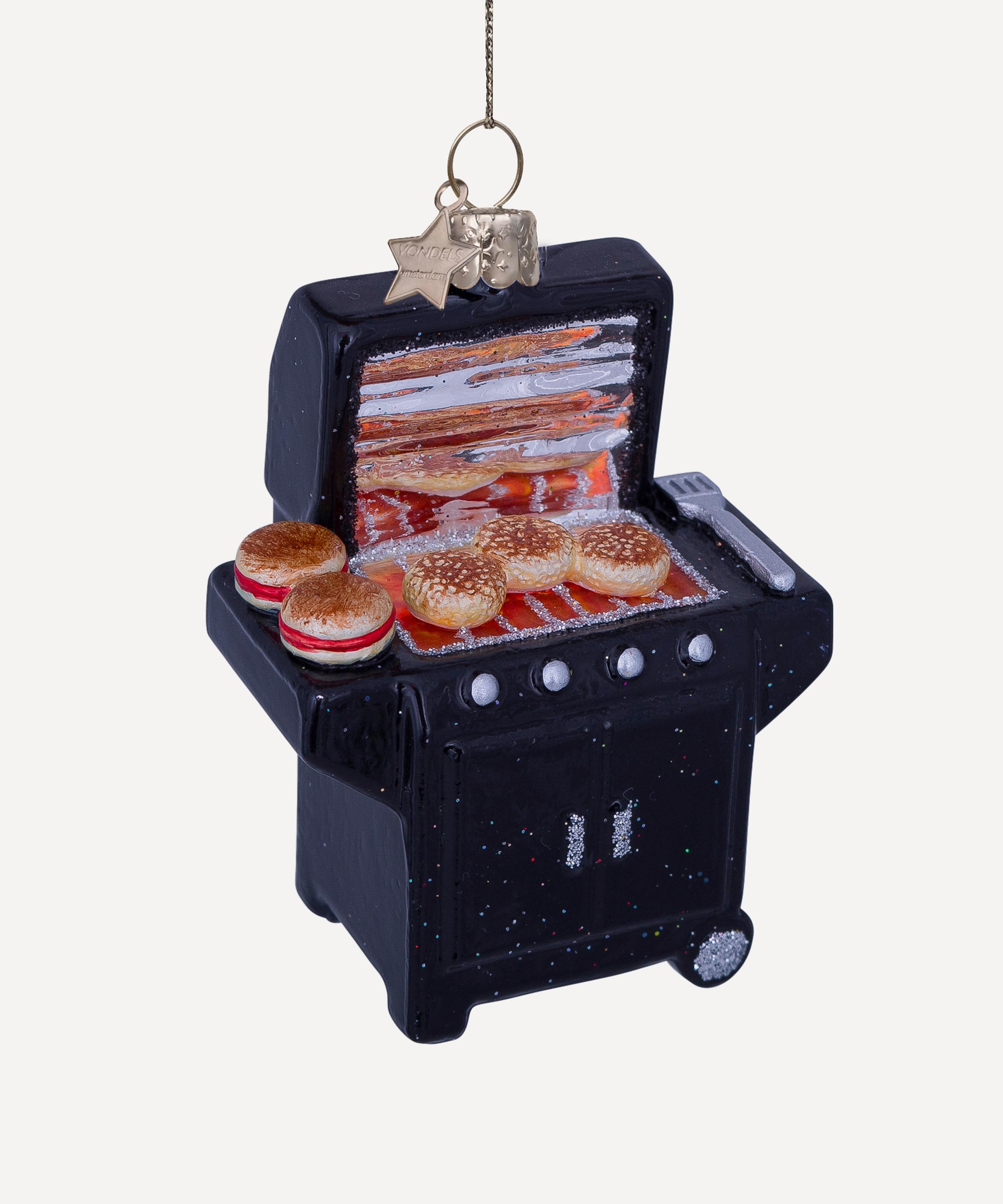 Christmas - Black Modern Barbecue Glass Ornament image number 2