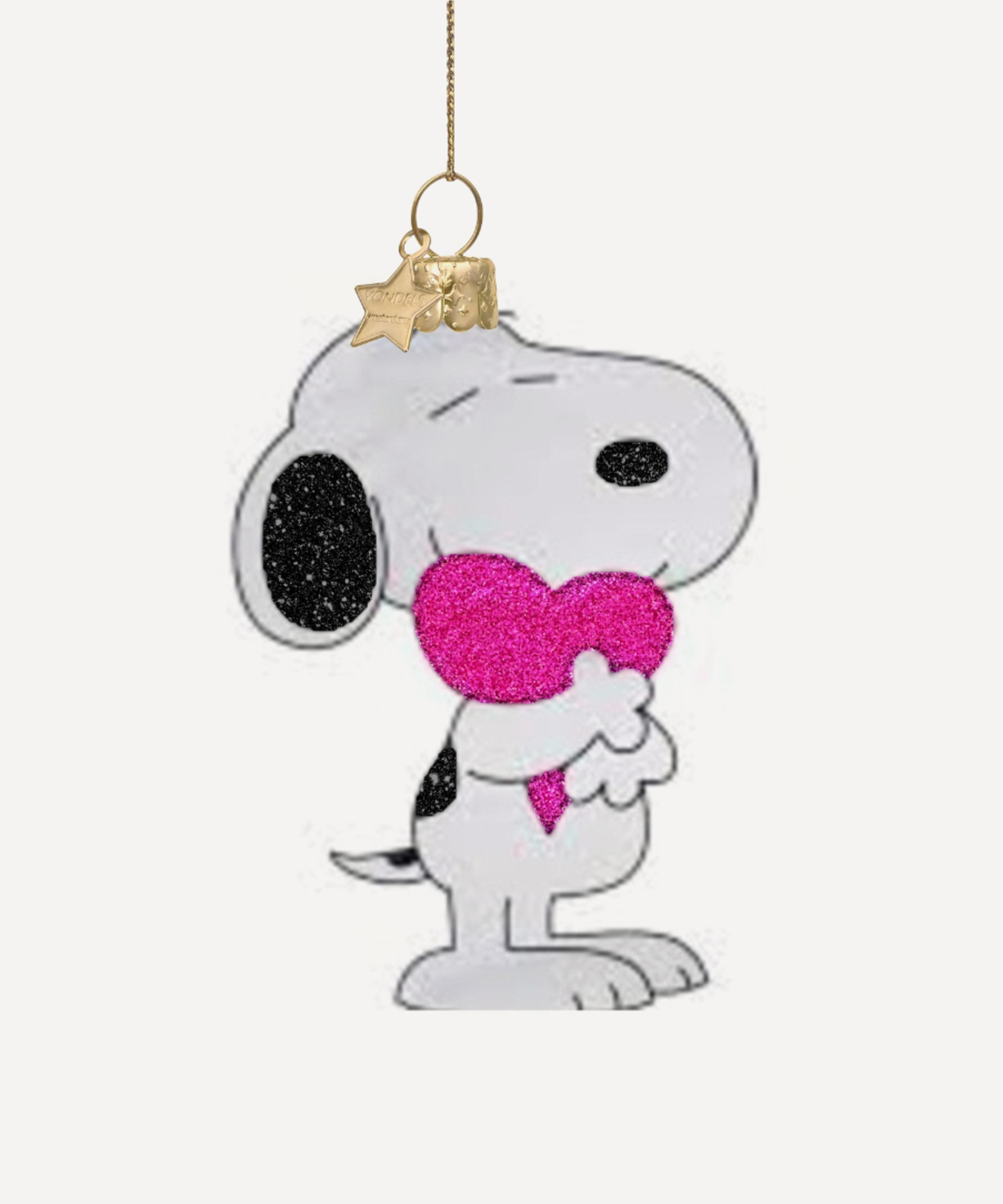 Christmas - Snoopy with Heart Glass Ornament image number 0