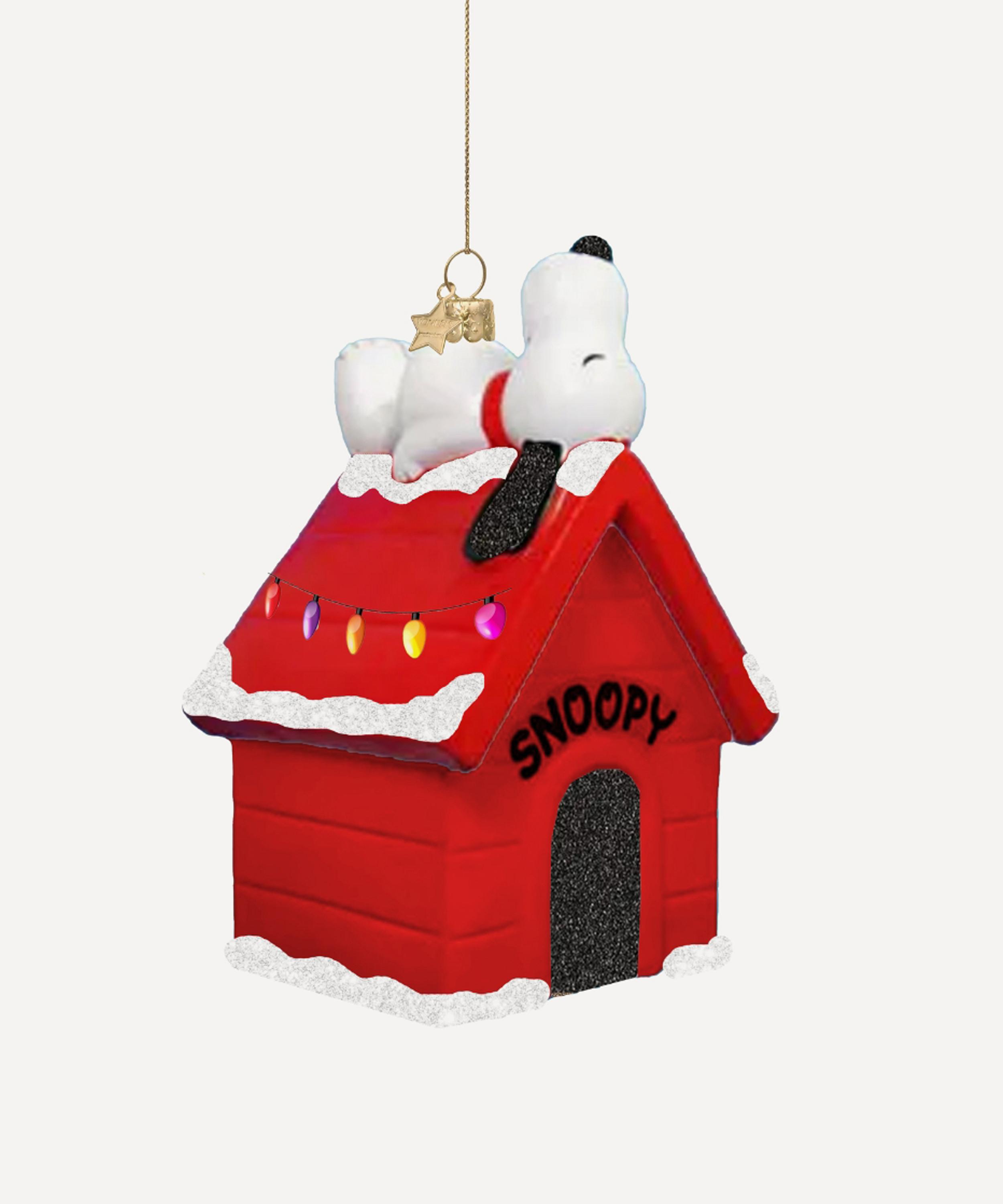 Christmas - Snoop Laying on Doghouse Glass Ornament image number 0