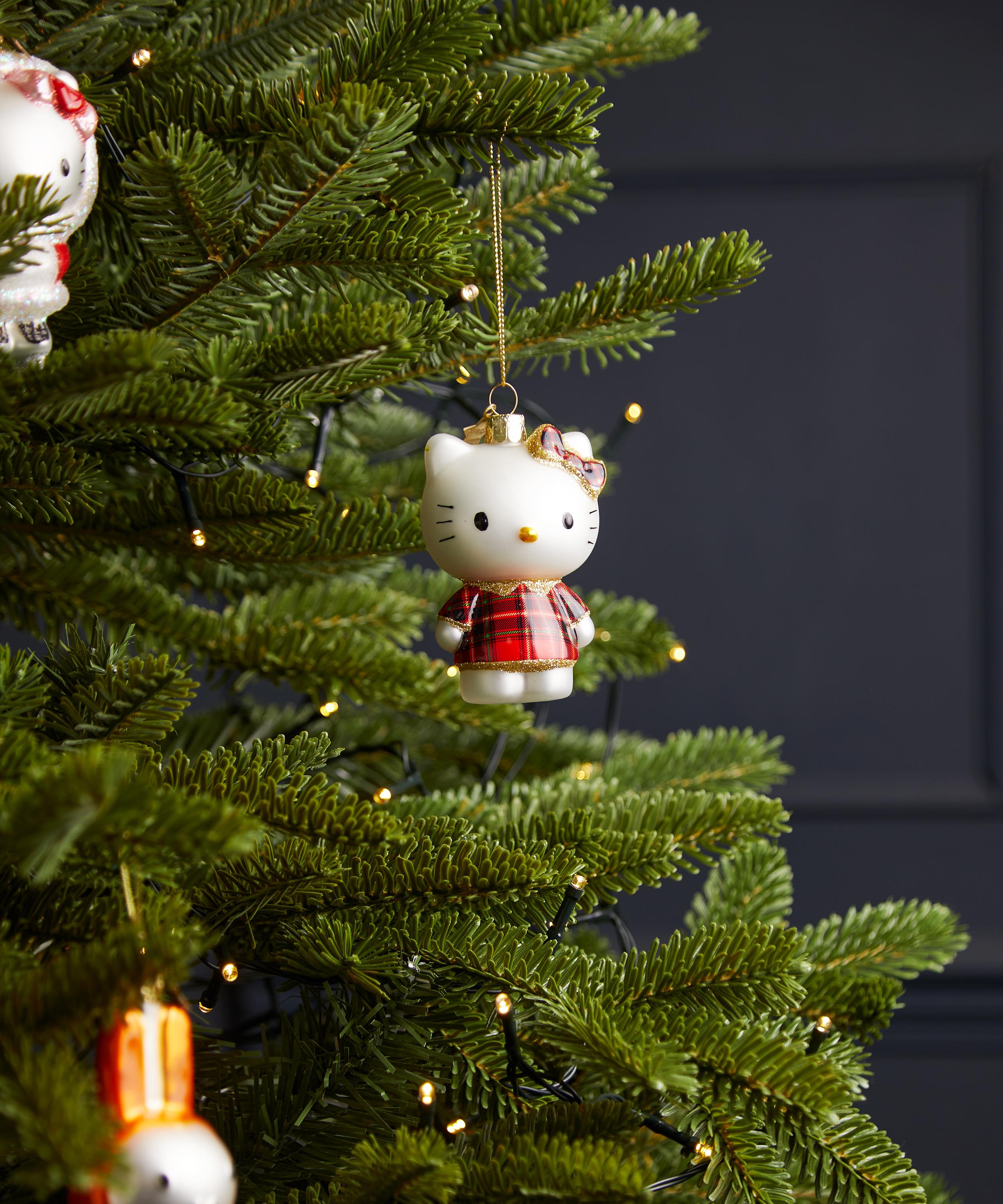 Christmas - Hello Kitty Tartan Dress Glass Ornament image number 1