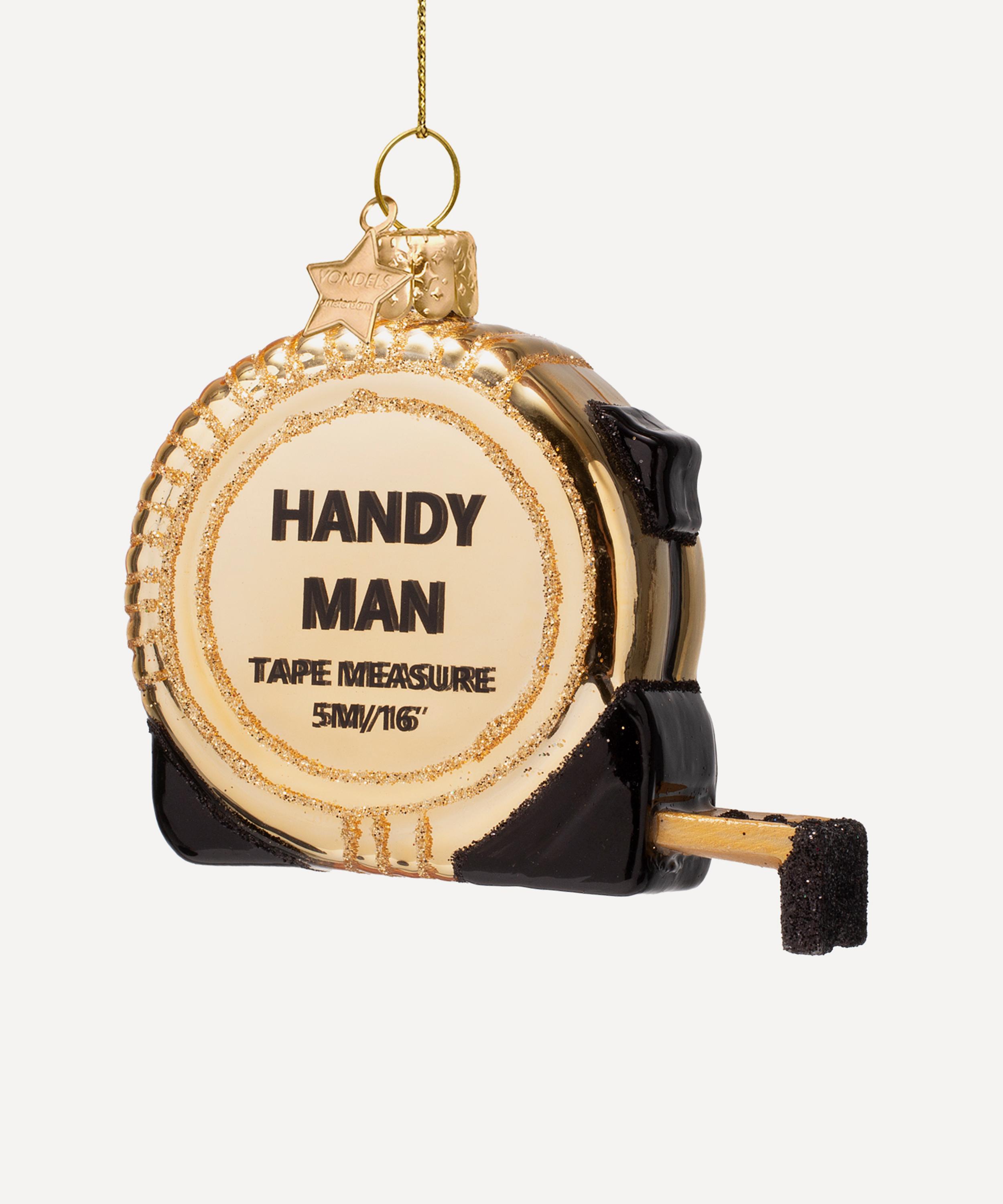 Christmas - Gold Tape Measure Glass Ornament image number 0