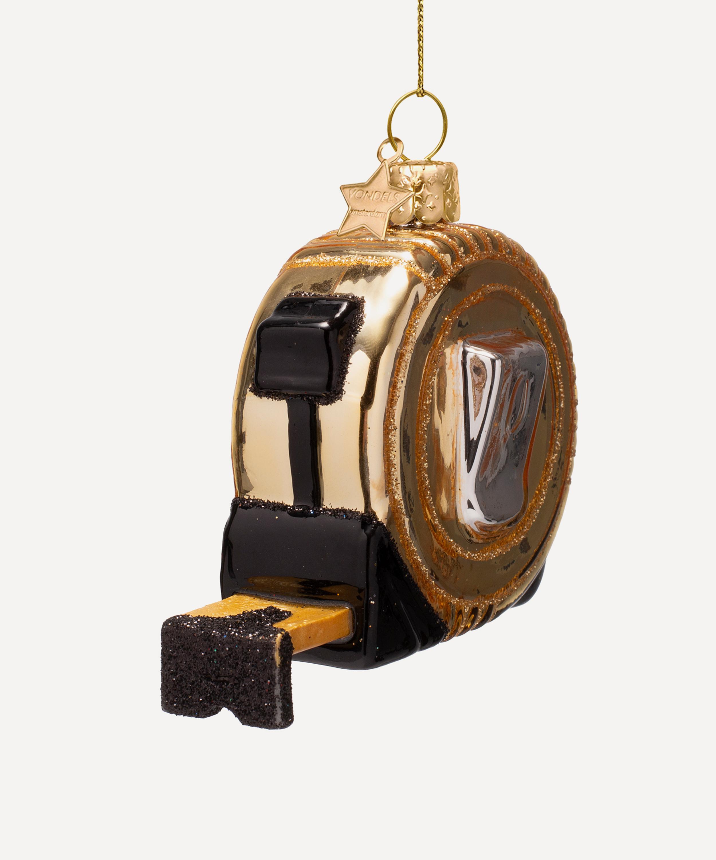 Christmas - Gold Tape Measure Glass Ornament image number 2