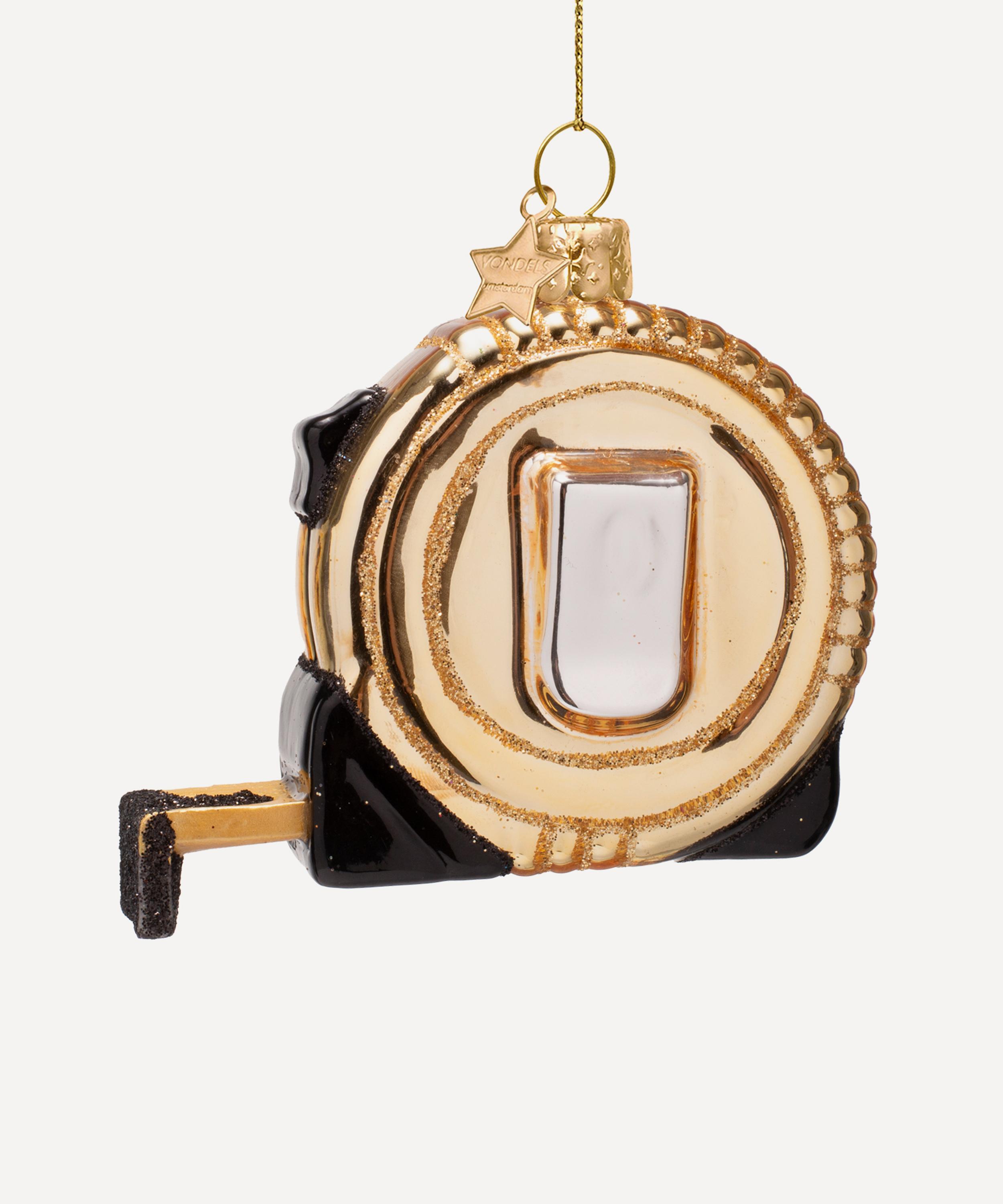 Christmas - Gold Tape Measure Glass Ornament image number 3