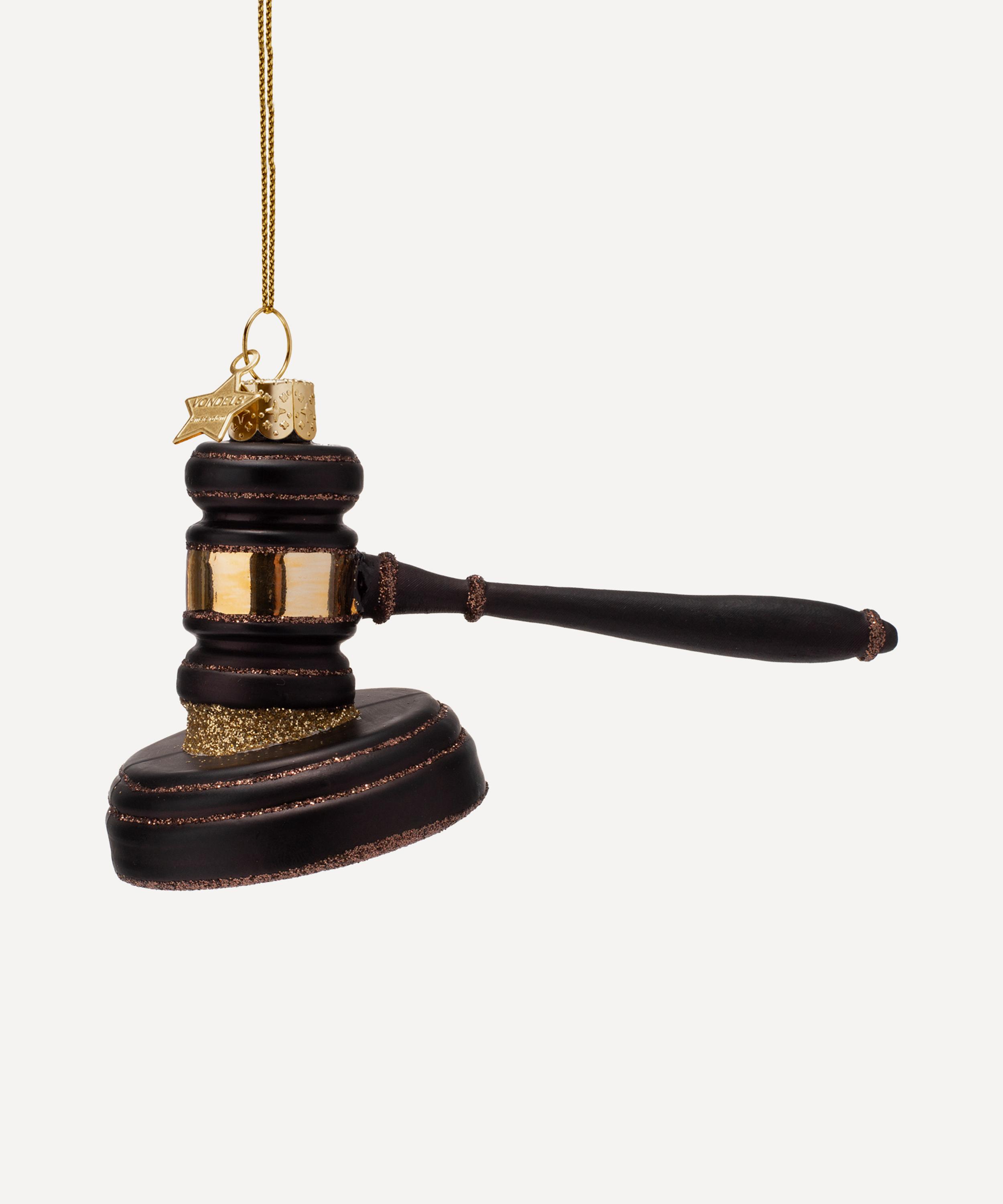 Christmas - Black Gavel Glass Ornament image number 0